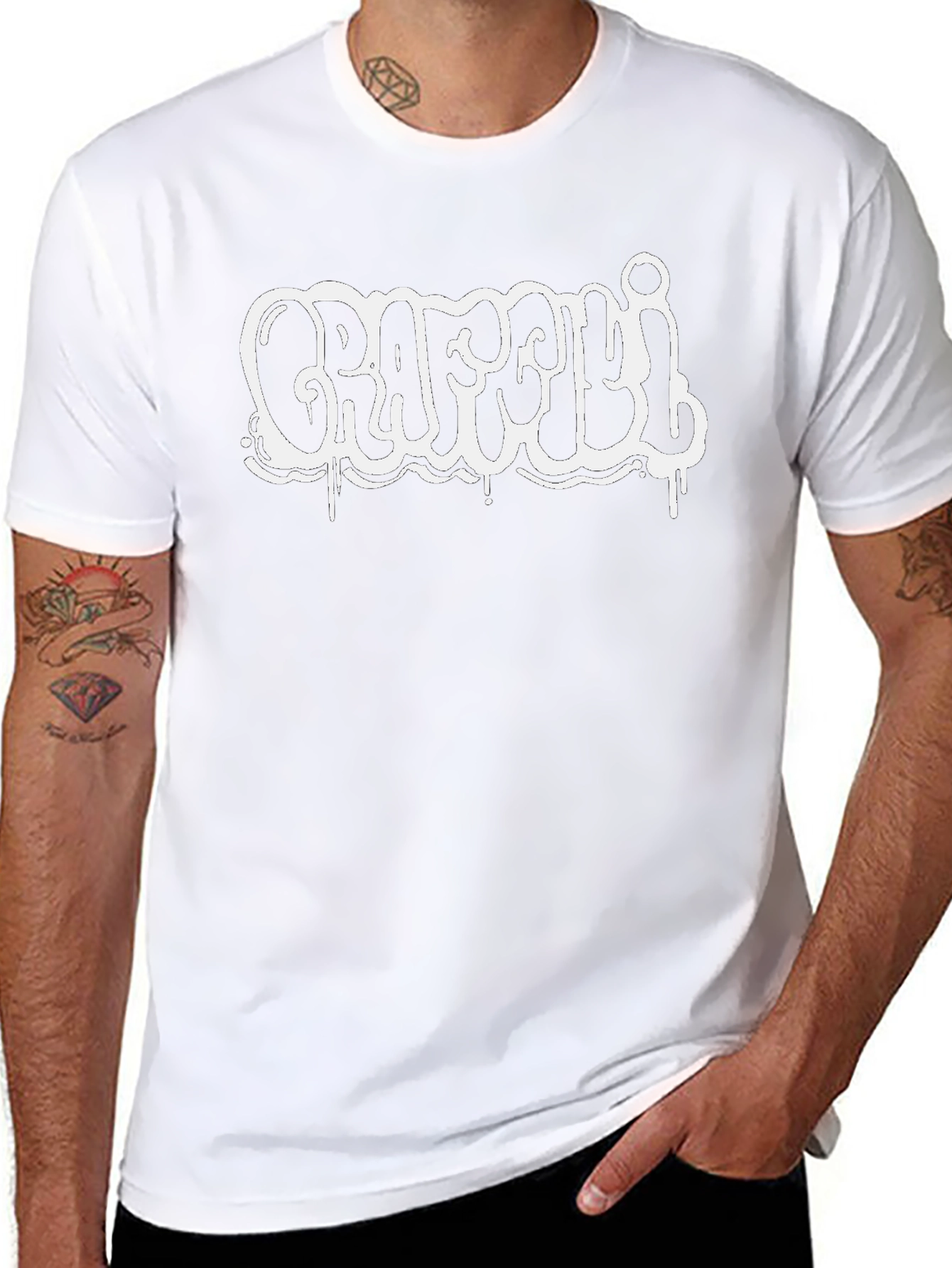 Graffiti Style Graphic Black T-Shirt