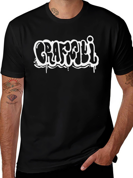 Graffiti Style Graphic Black T-Shirt