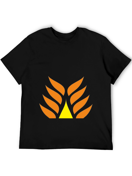 Graphic Tee - Abstract Design in Orange and Yellow