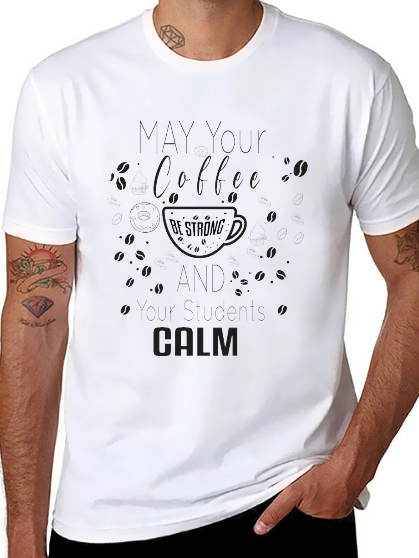 Coffee Be Strong Tee - Calm Coffee Lover Shirt