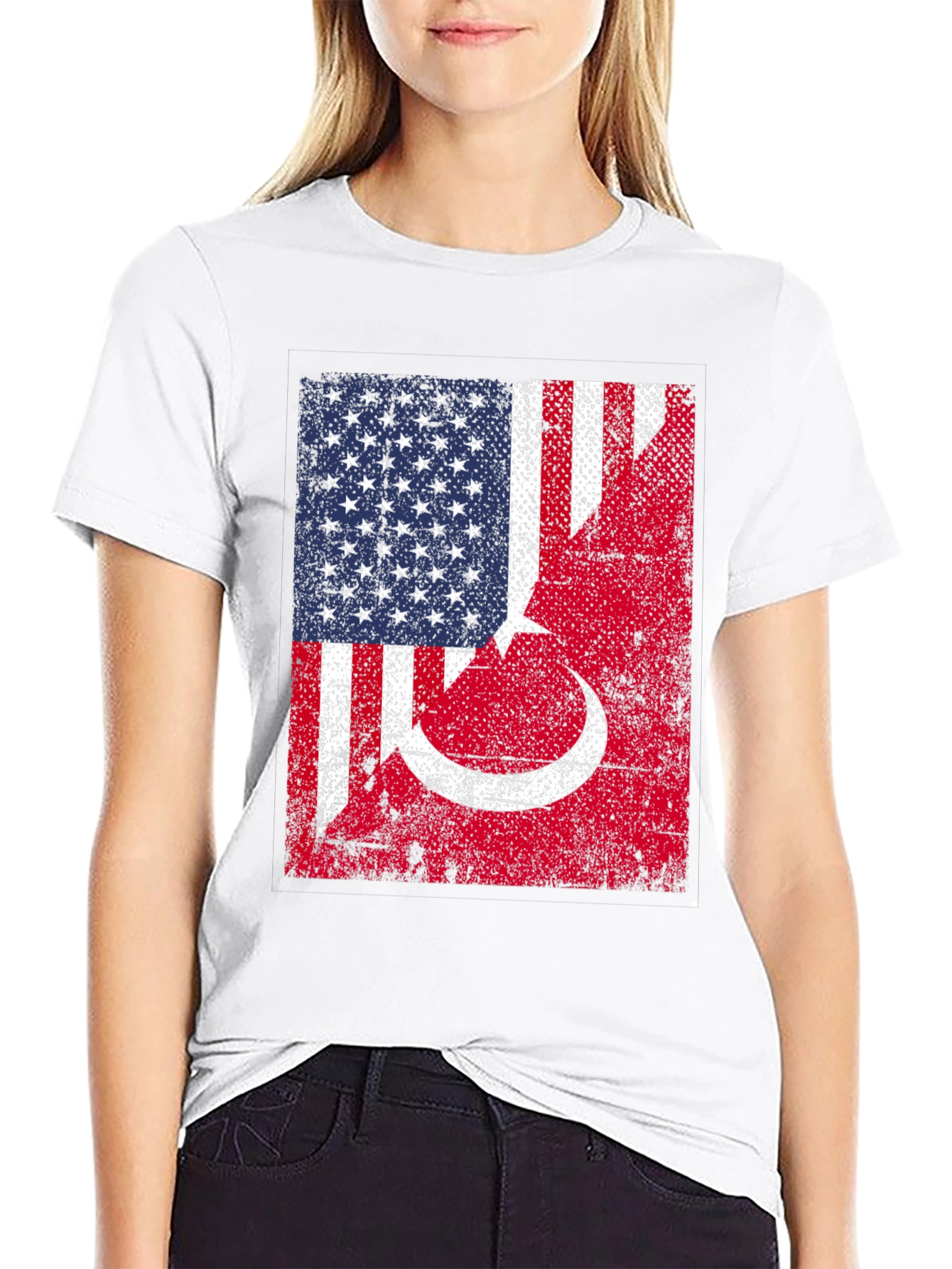 USA Turkey Flag Graphic T-Shirt