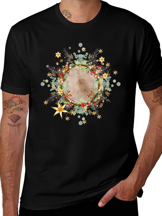 Festive Holiday Wreath Graphic Tee