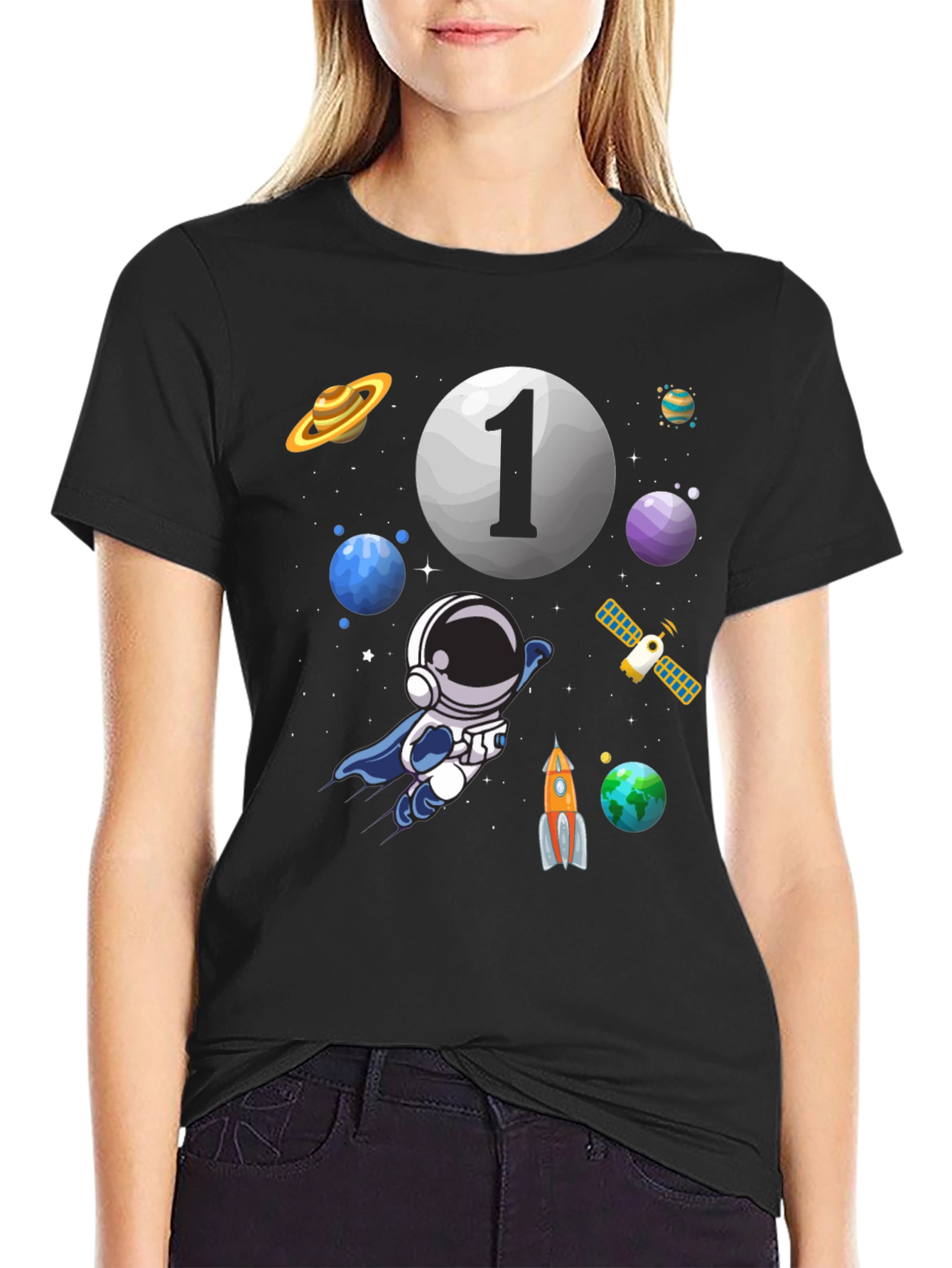 Space Astronaut Number 1 Birthday T-Shirt