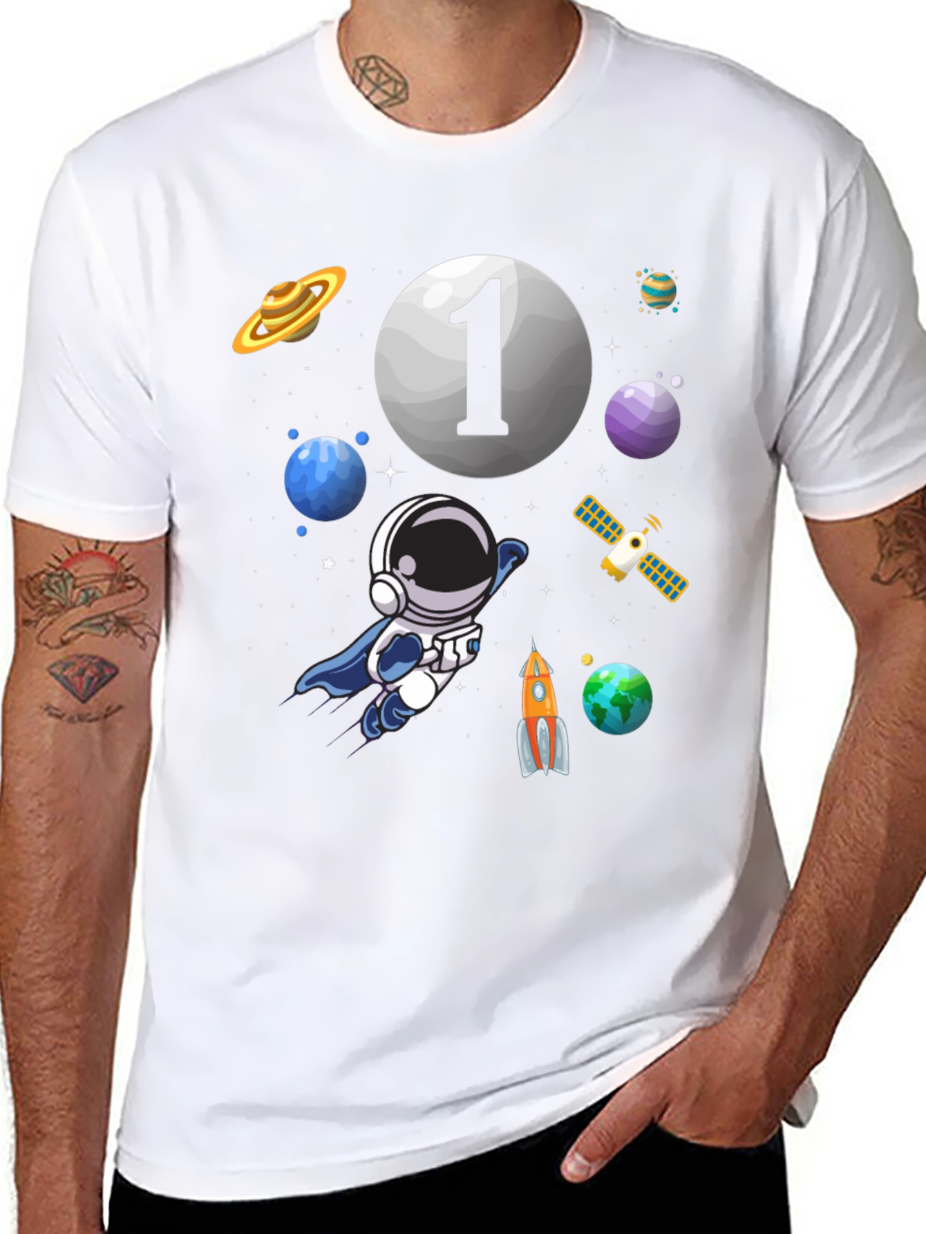 Space Astronaut Number 1 Birthday T-Shirt