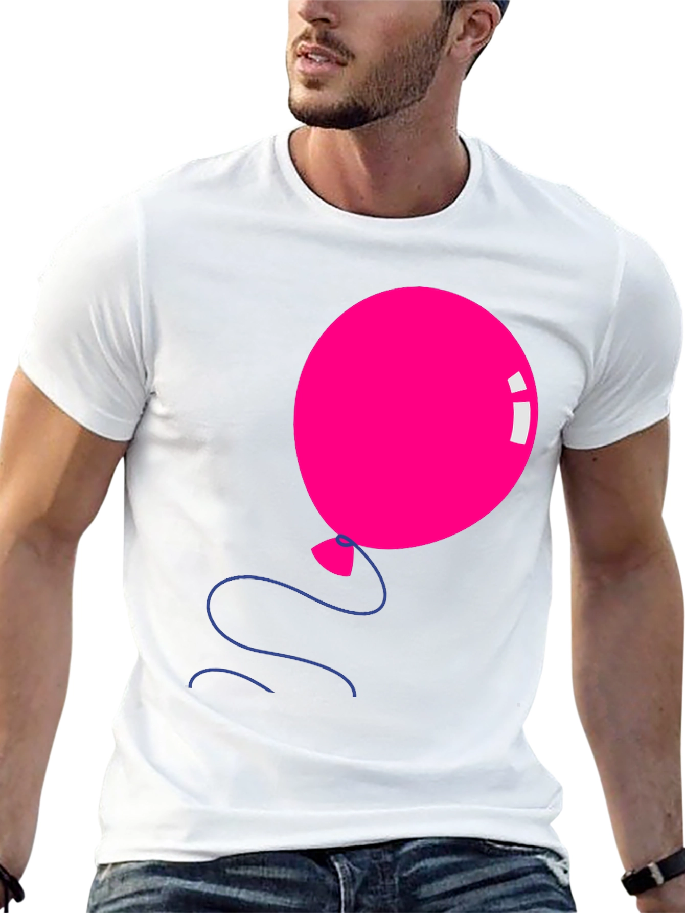 Pink Balloon Graphic Tee - Black Casual Shirt