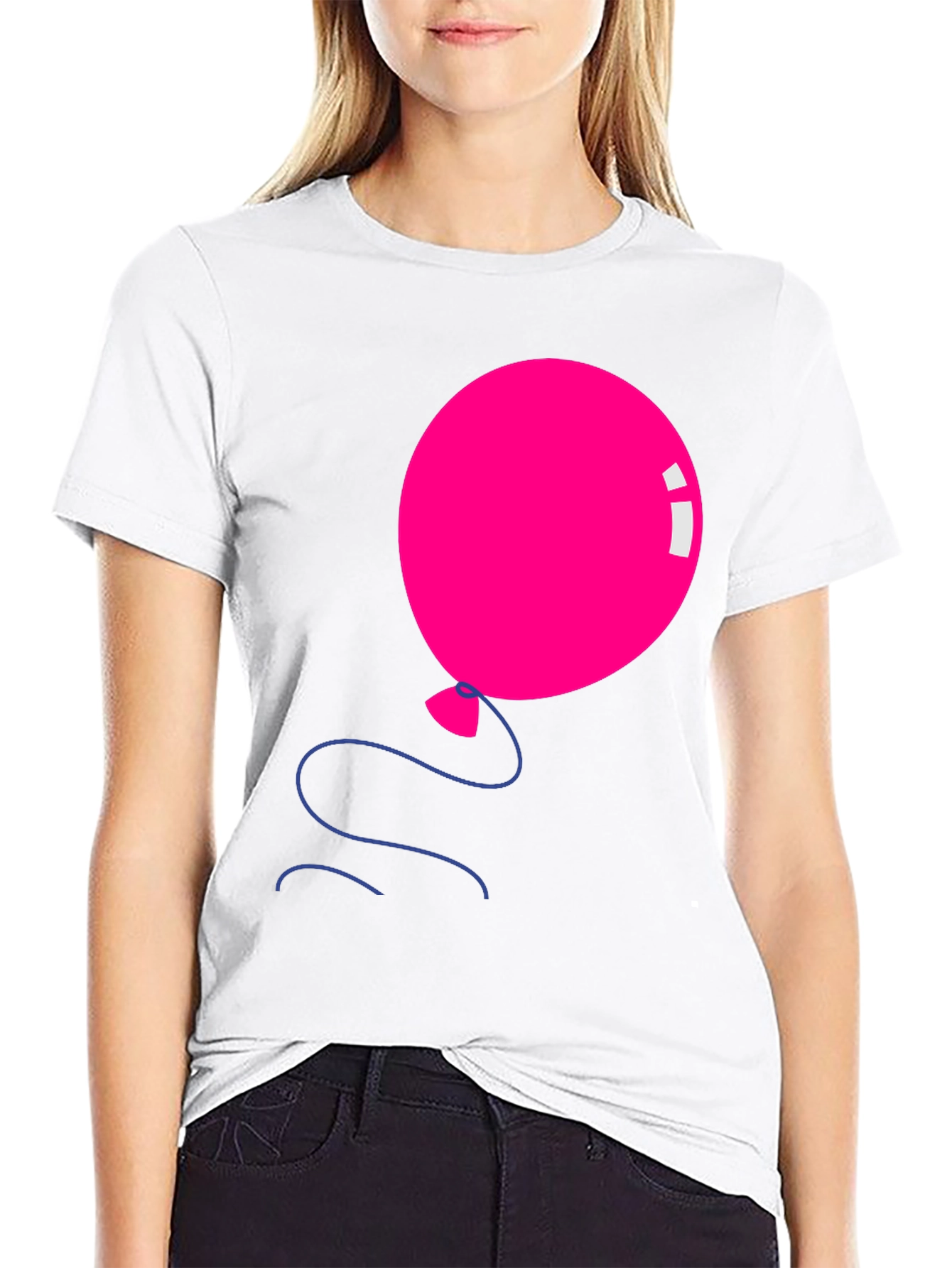 Pink Balloon Graphic Tee - Black Casual Shirt