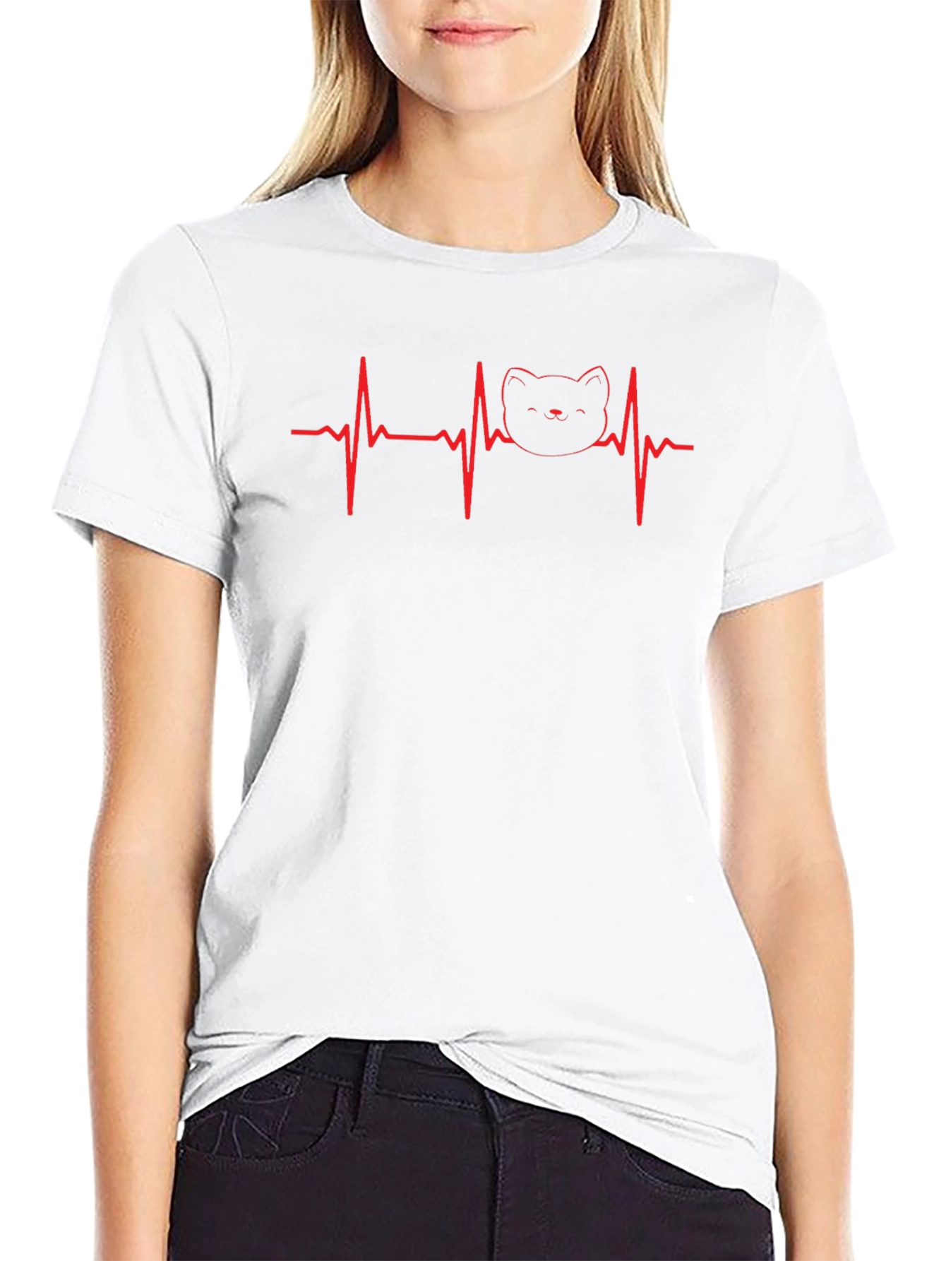 Cat Heartbeat T-Shirt - Love Your Feline Friend!
