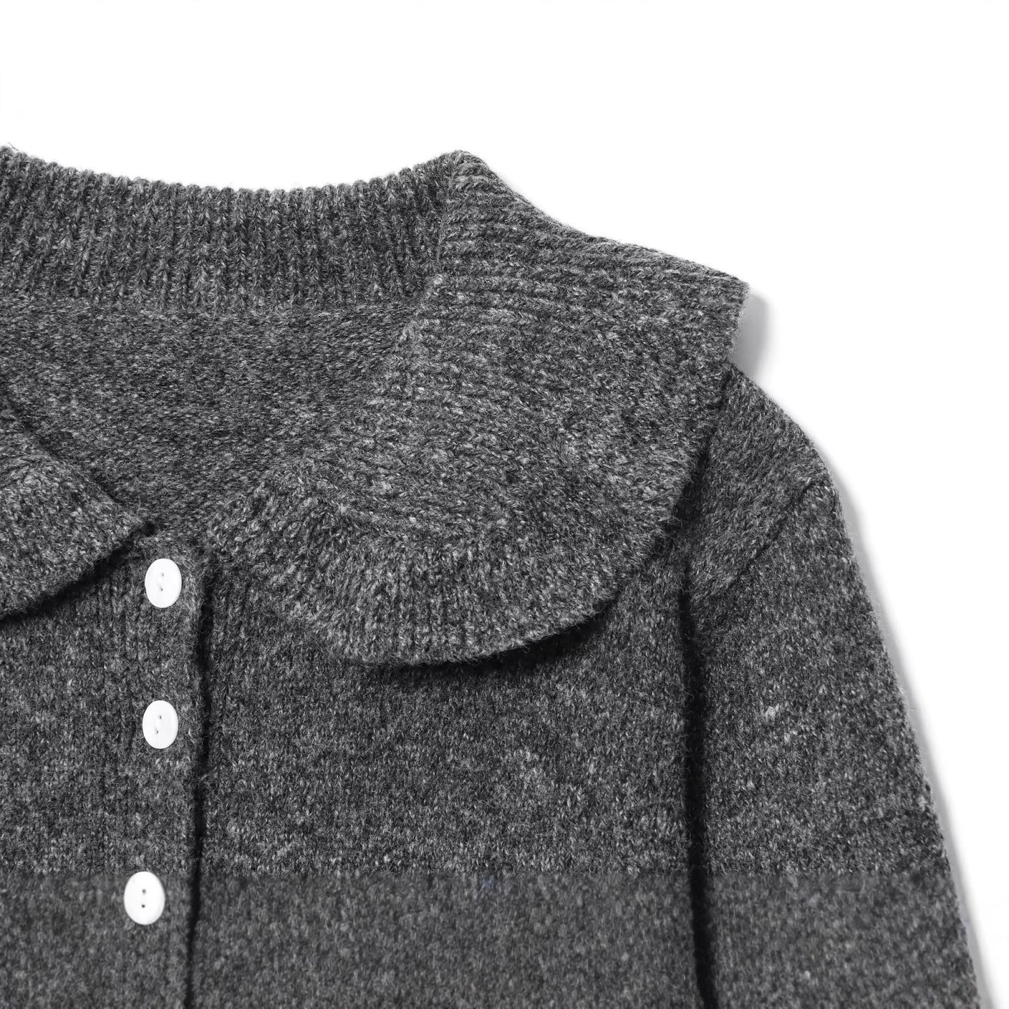 Doll collar single breasted knitted cardigan jacket for women
