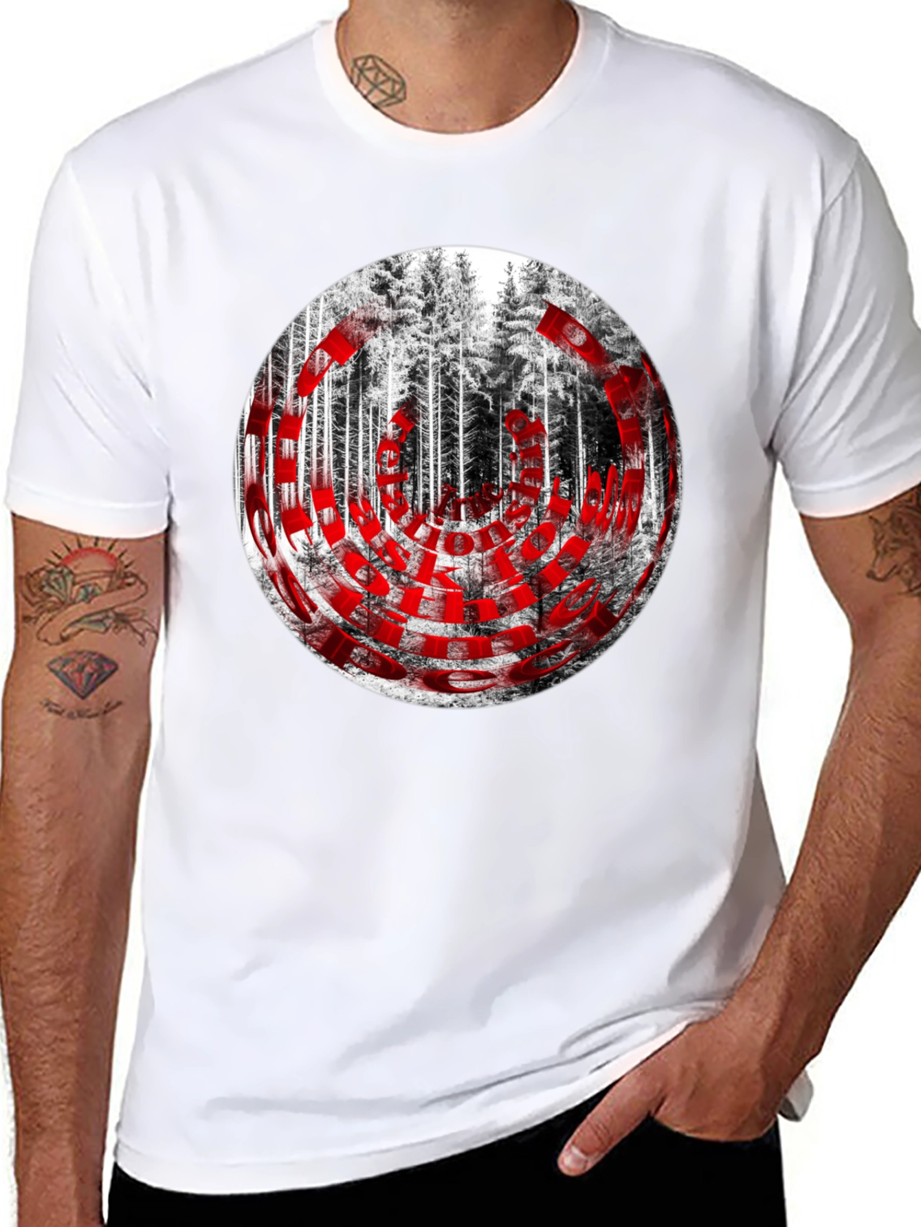 Forest Graphic Print Black T-Shirt