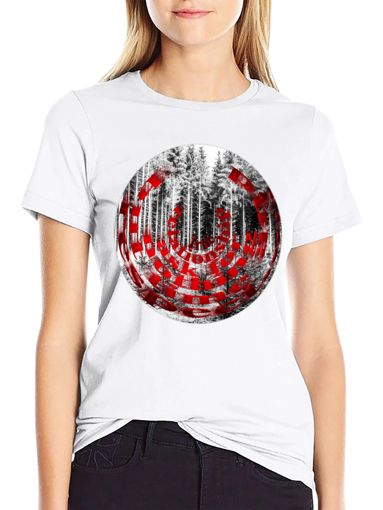 Forest Graphic Print Black T-Shirt