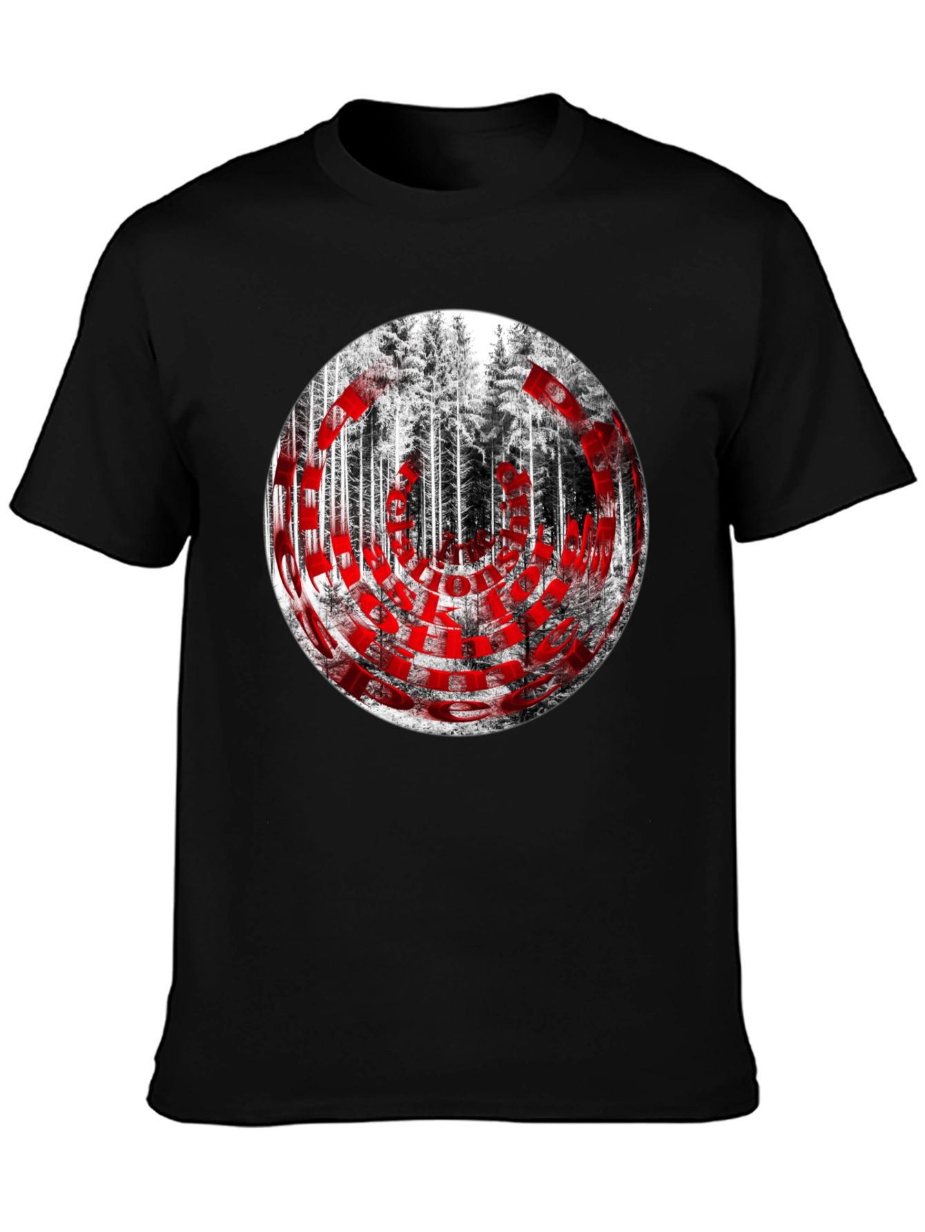 Forest Graphic Print Black T-Shirt
