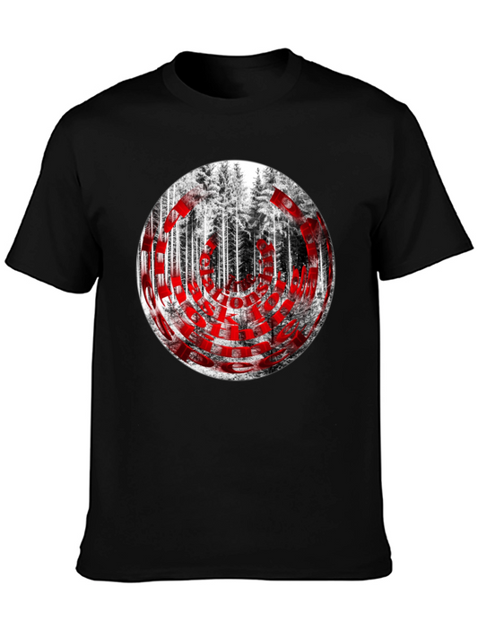 Forest Graphic Print Black T-Shirt