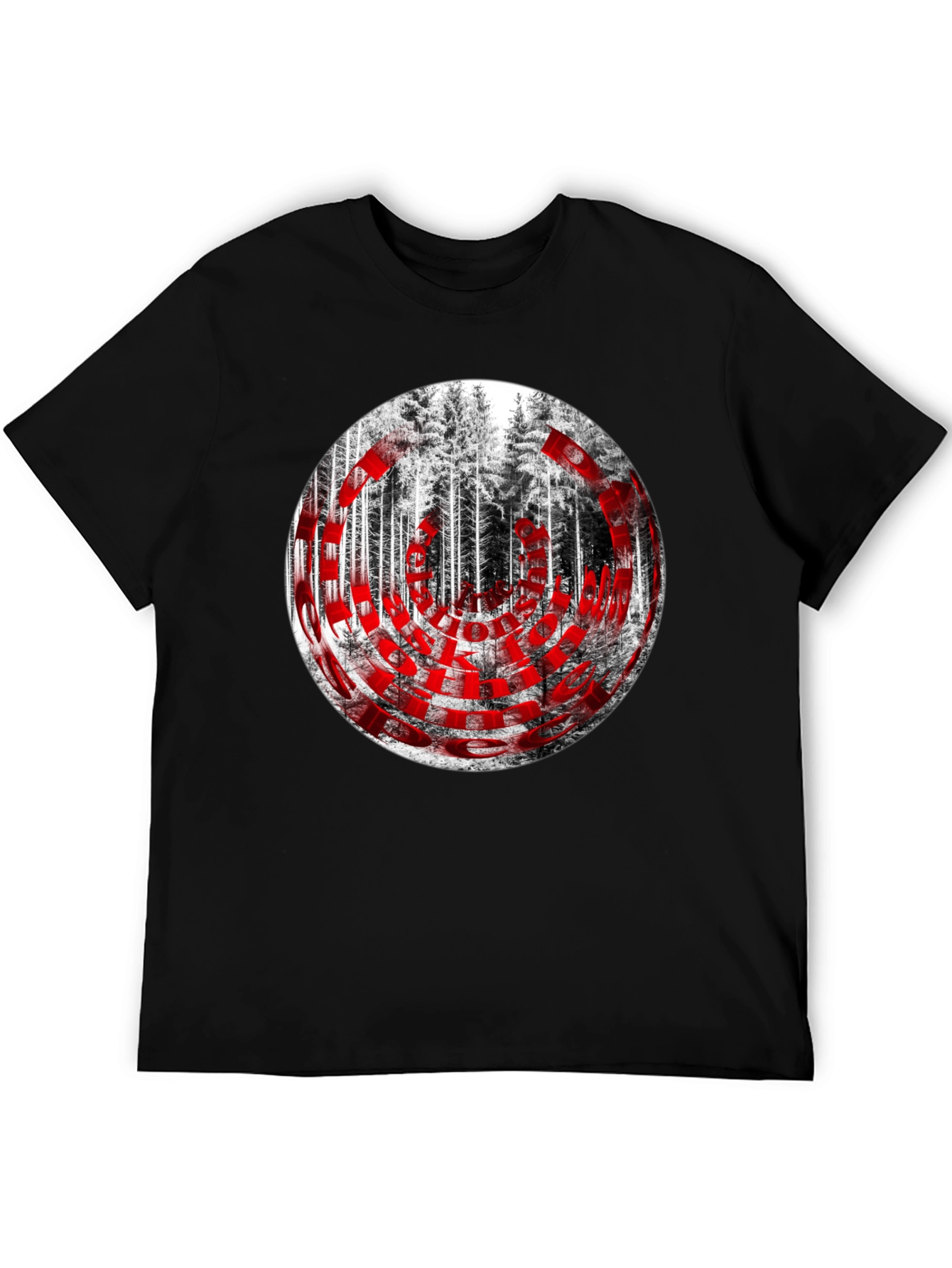 Forest Graphic Print Black T-Shirt