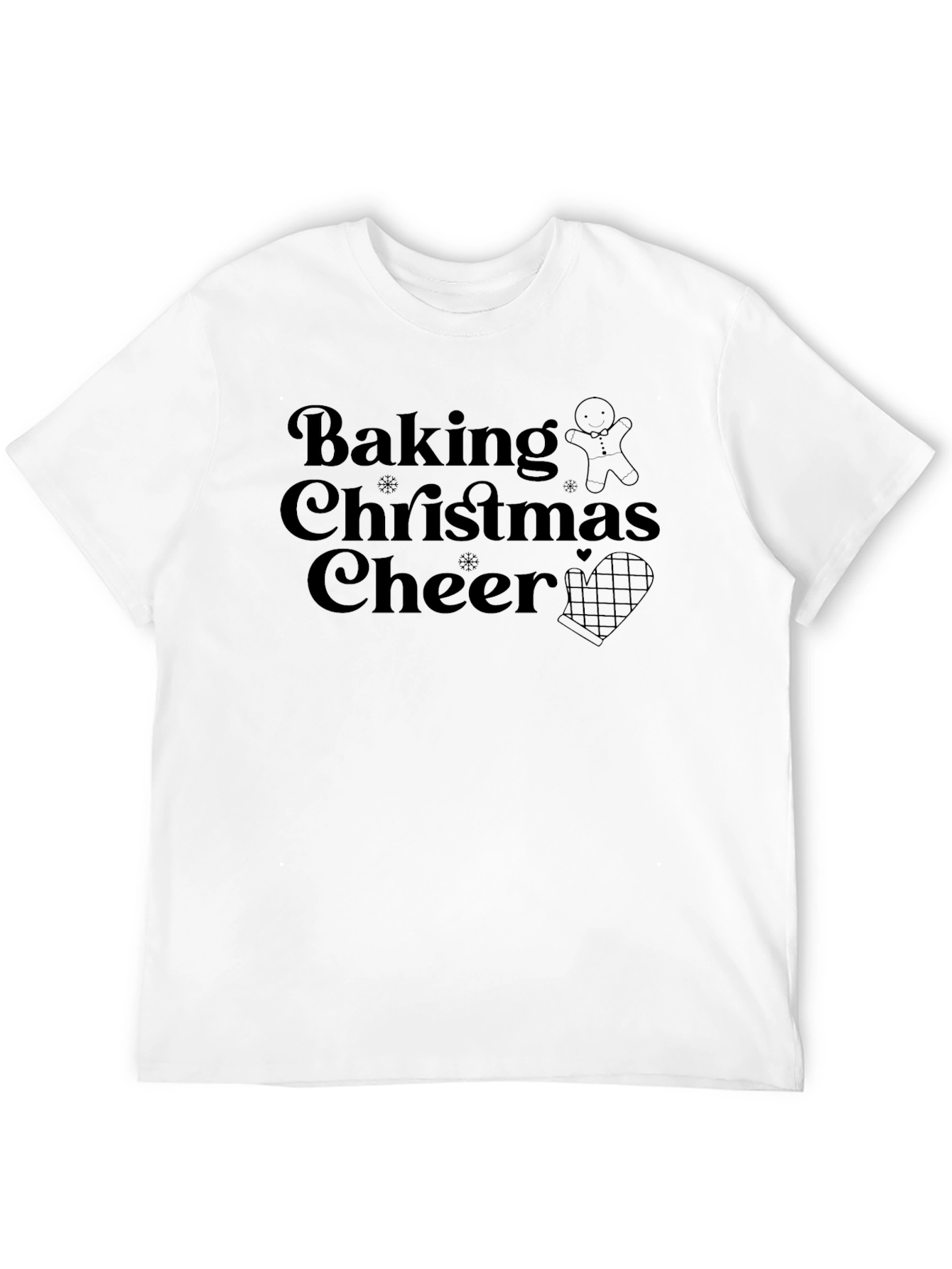 Baking Christmas Cheer Black Graphic Tee
