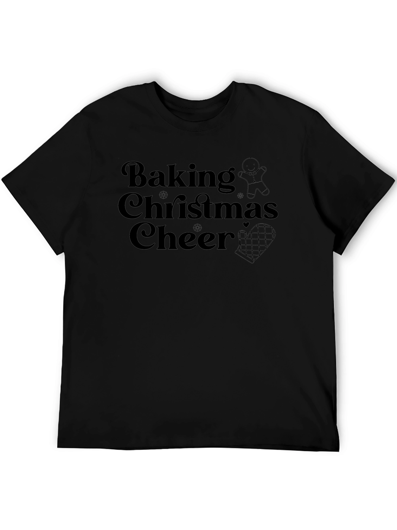 Baking Christmas Cheer Black Graphic Tee