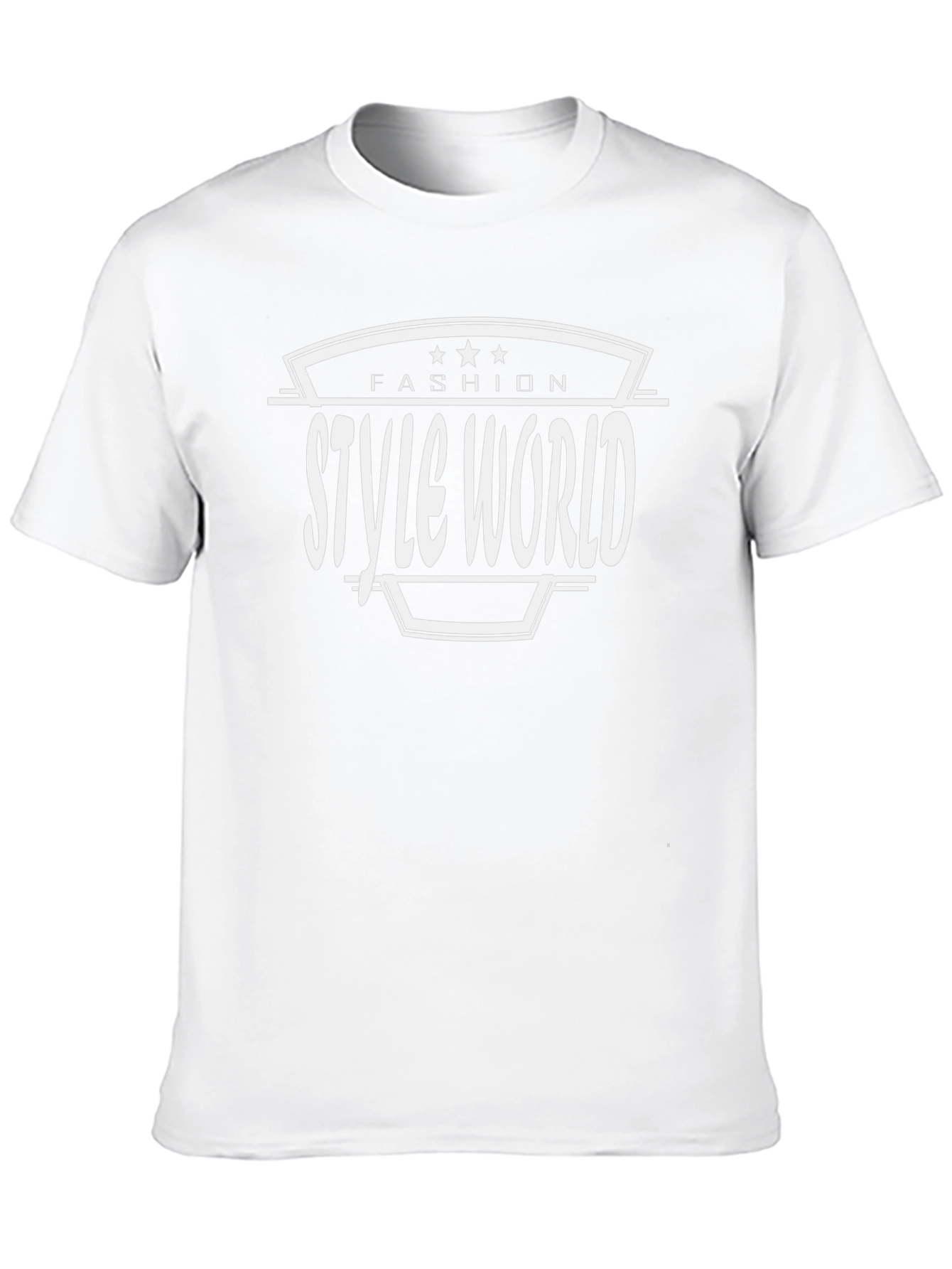Mens Black T-Shirt: Style World Fashion Tee