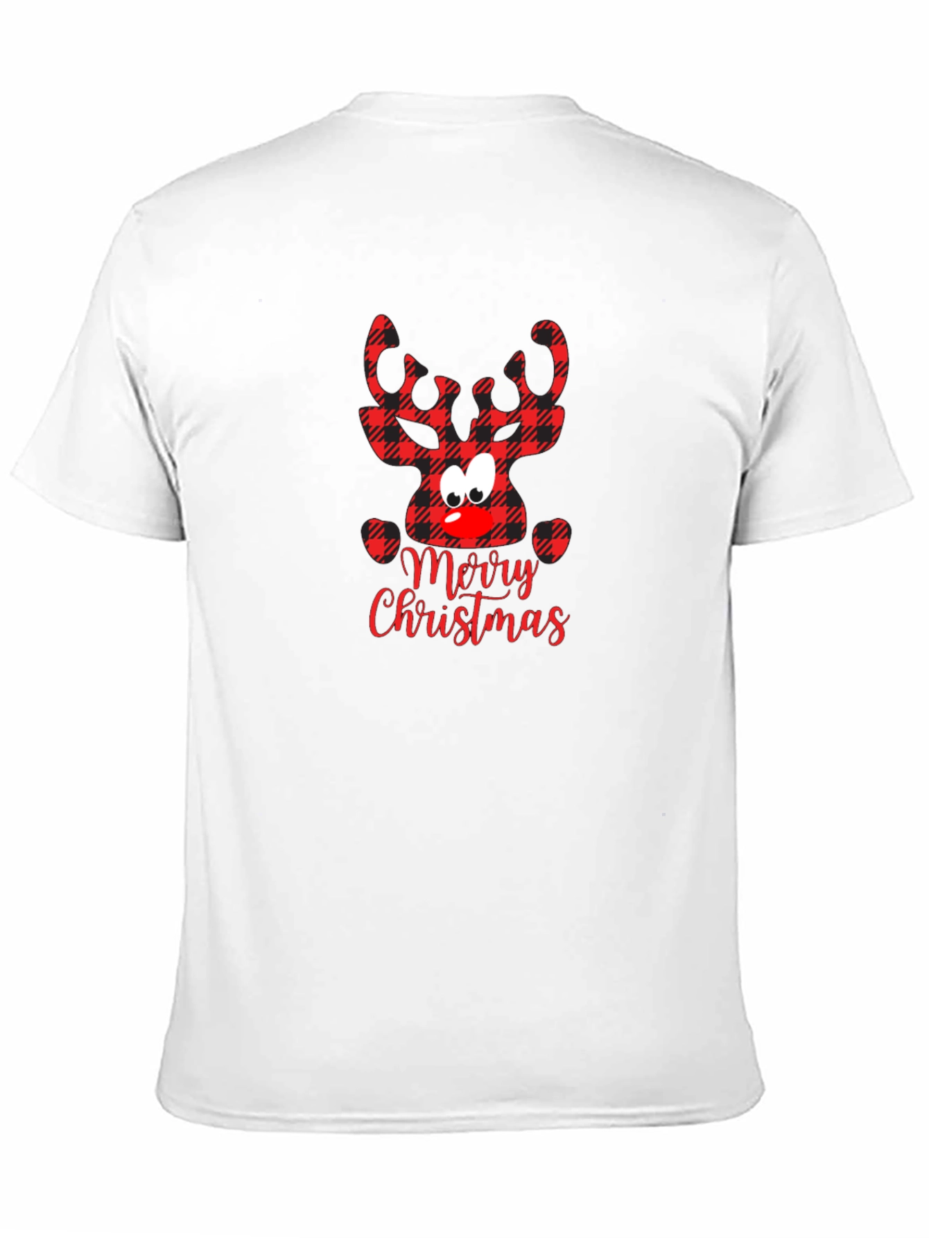 Merry Christmas Plaid Reindeer T-Shirt