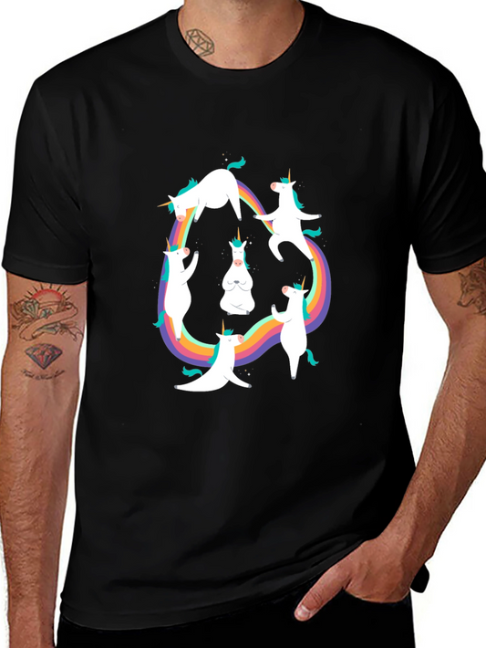 Unicorn Rainbow T-Shirt - Black Cotton Tee