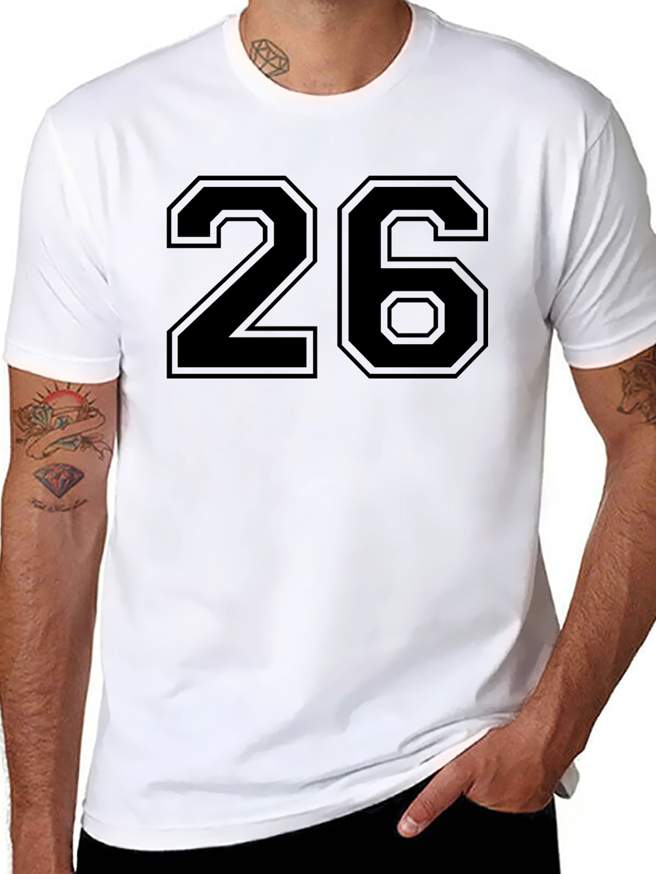 Mens Black Number 26 Graphic T-Shirt