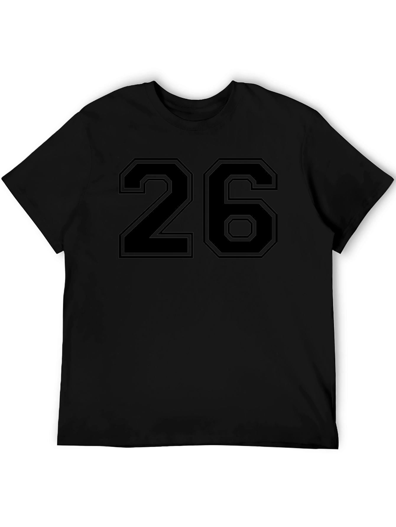 Mens Black Number 26 Graphic T-Shirt
