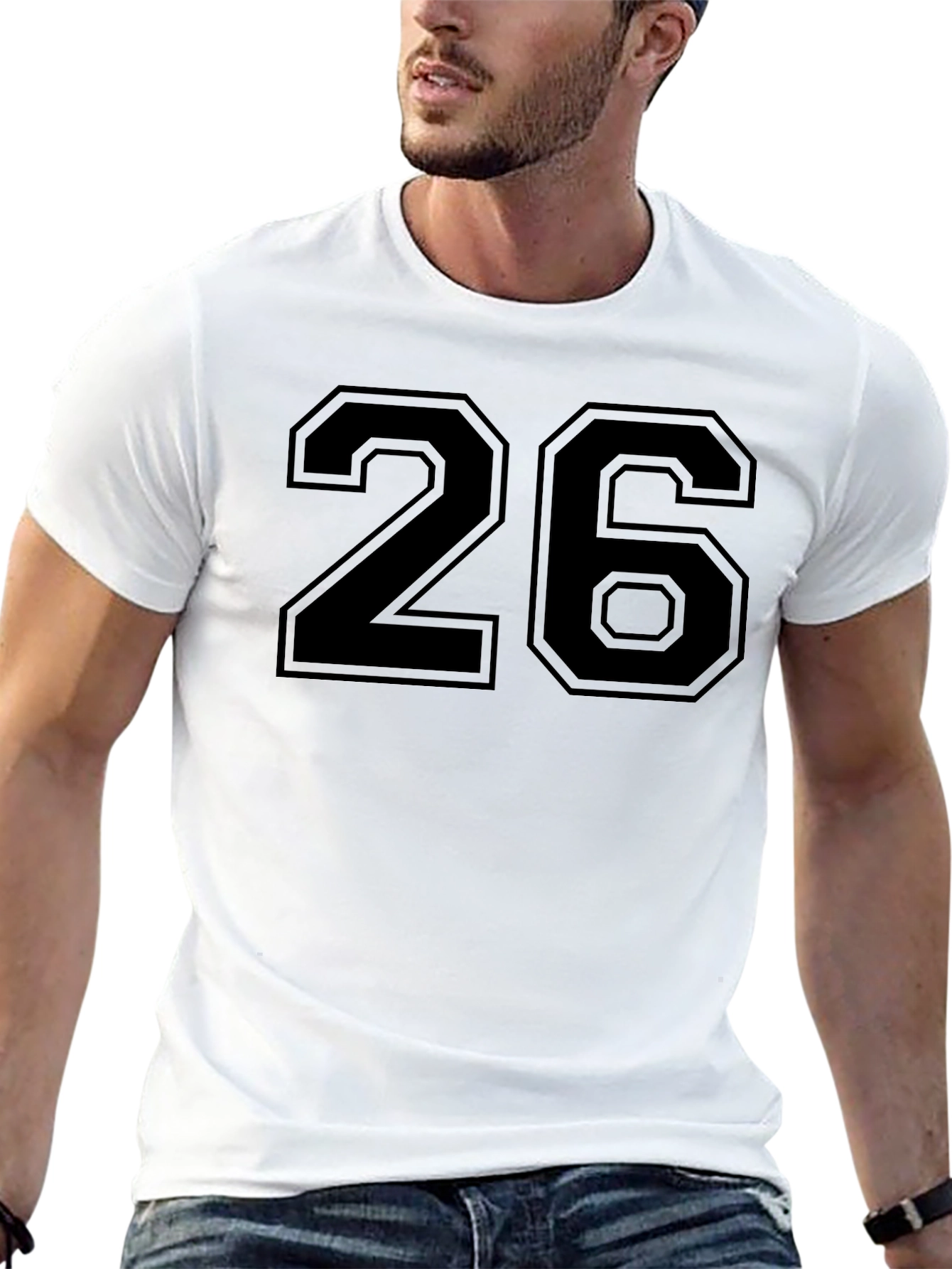 Mens Black Number 26 Graphic T-Shirt