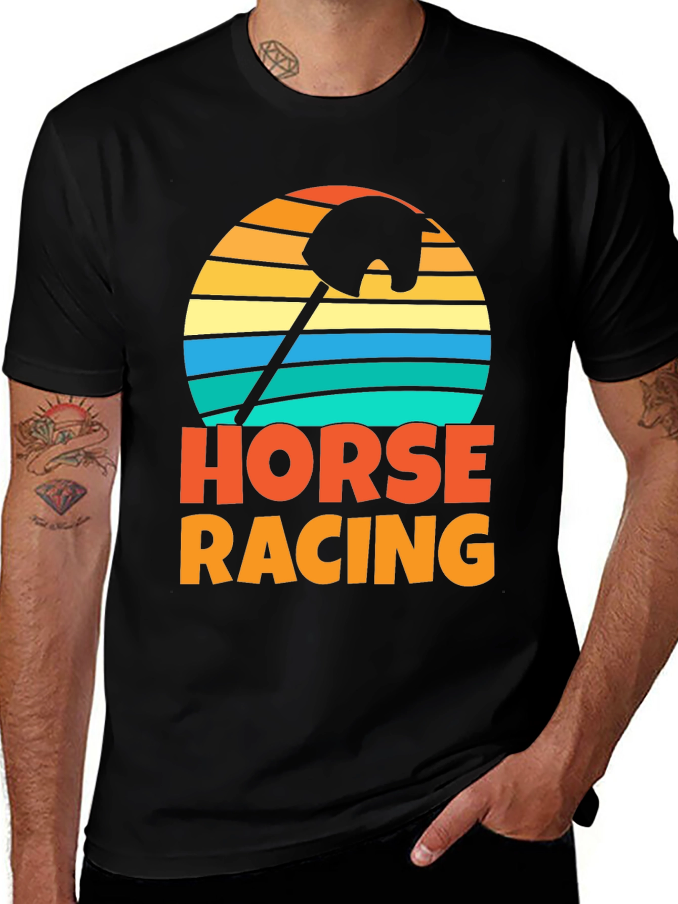 Retro Horse Racing Stick Hobby Horse T-Shirt