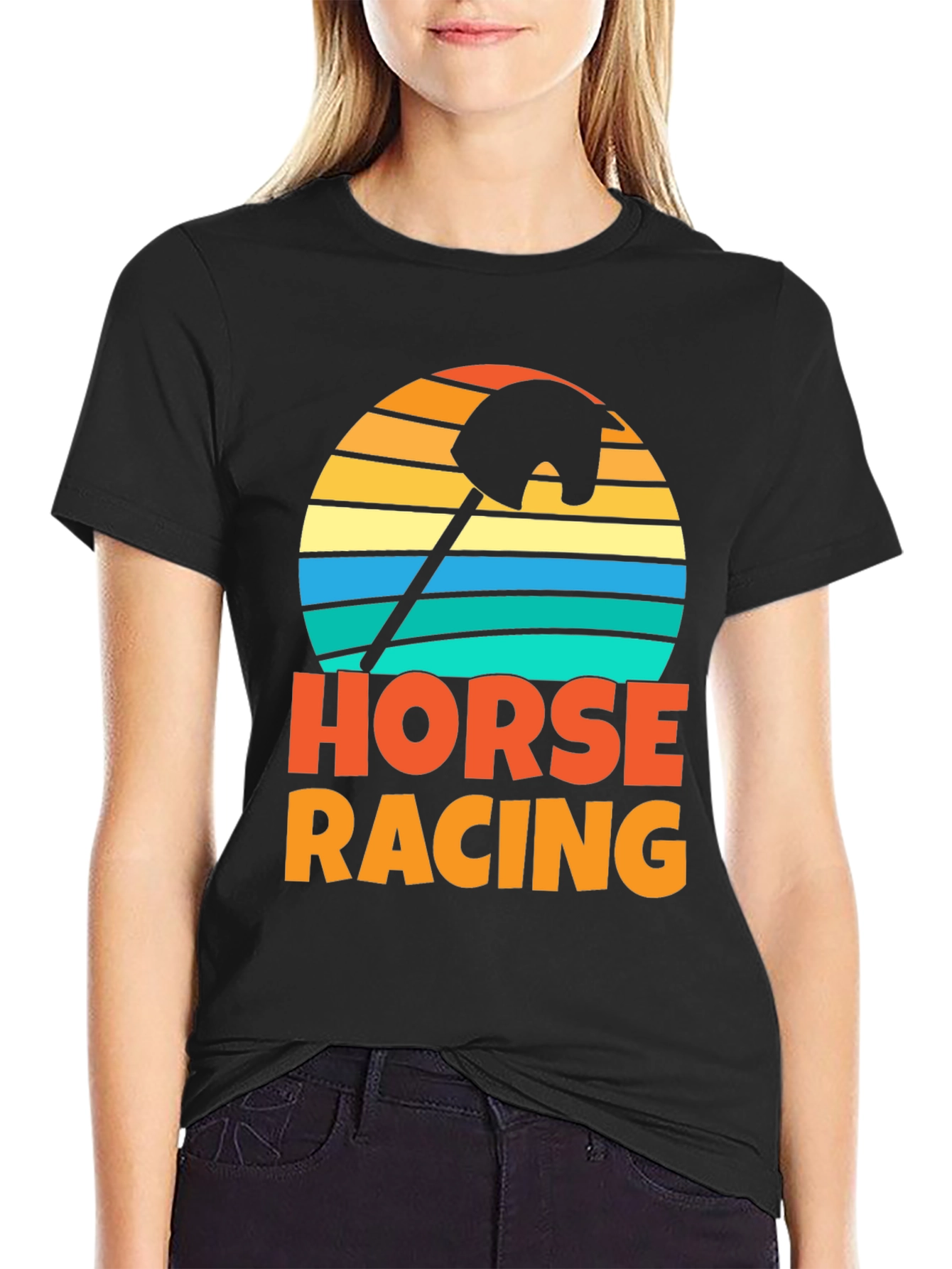 Retro Horse Racing Stick Hobby Horse T-Shirt