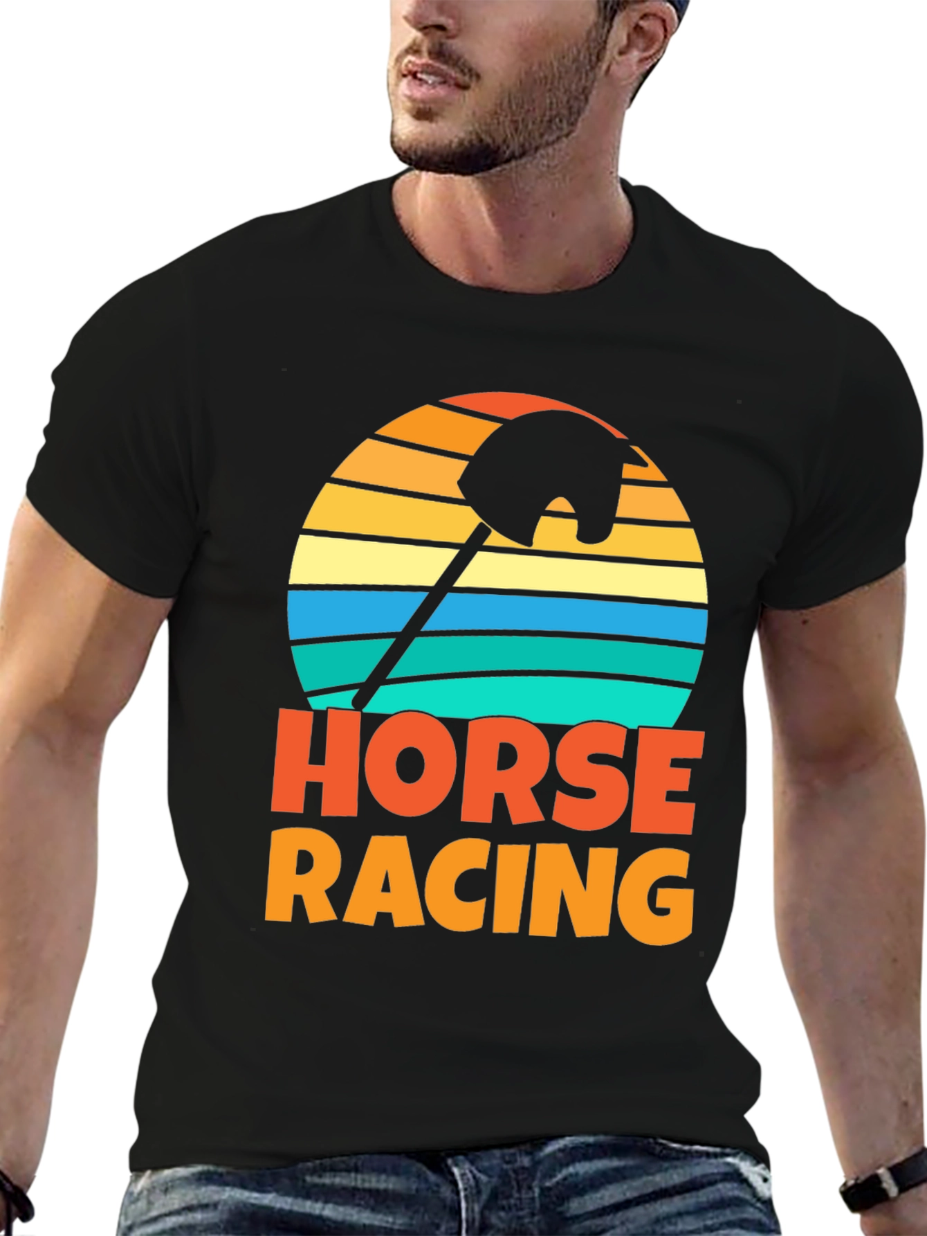 Retro Horse Racing Stick Hobby Horse T-Shirt