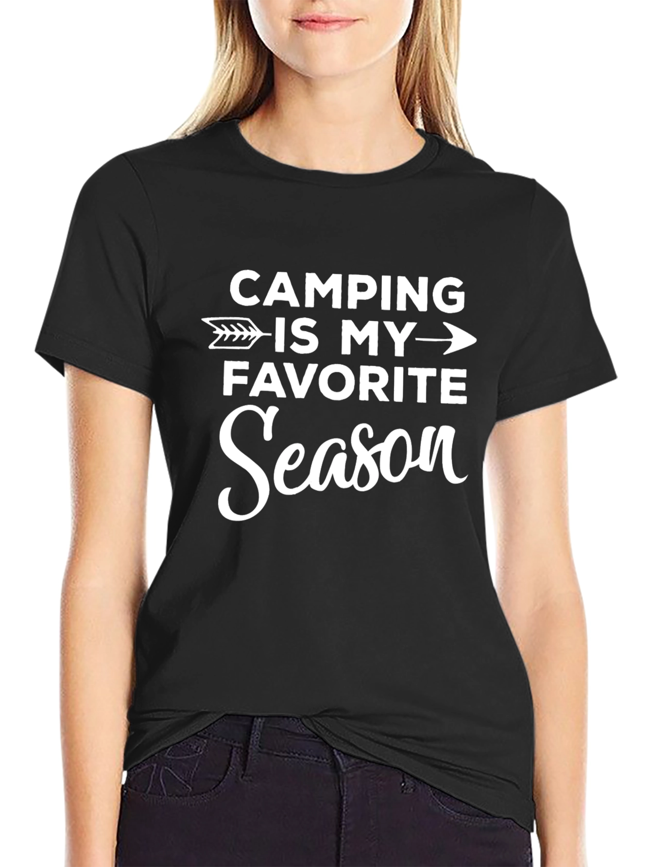 Camping is My Favorite Season Black T-Shirt