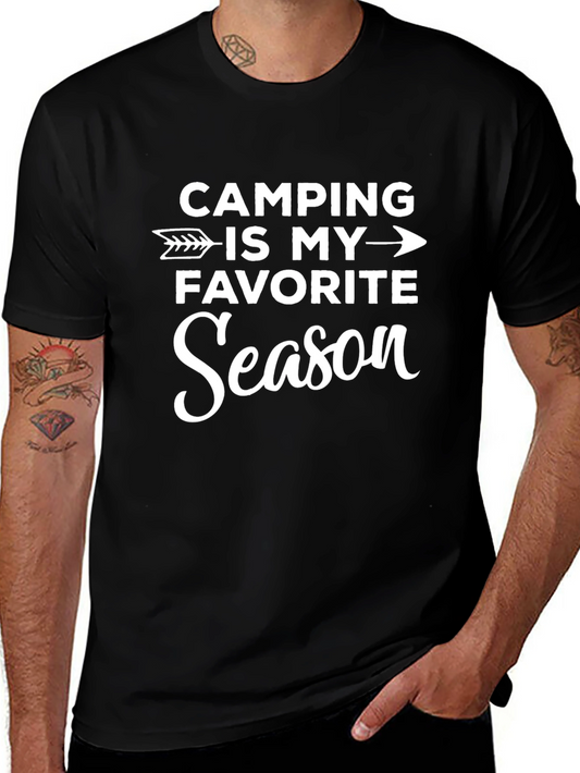 Camping is My Favorite Season Black T-Shirt