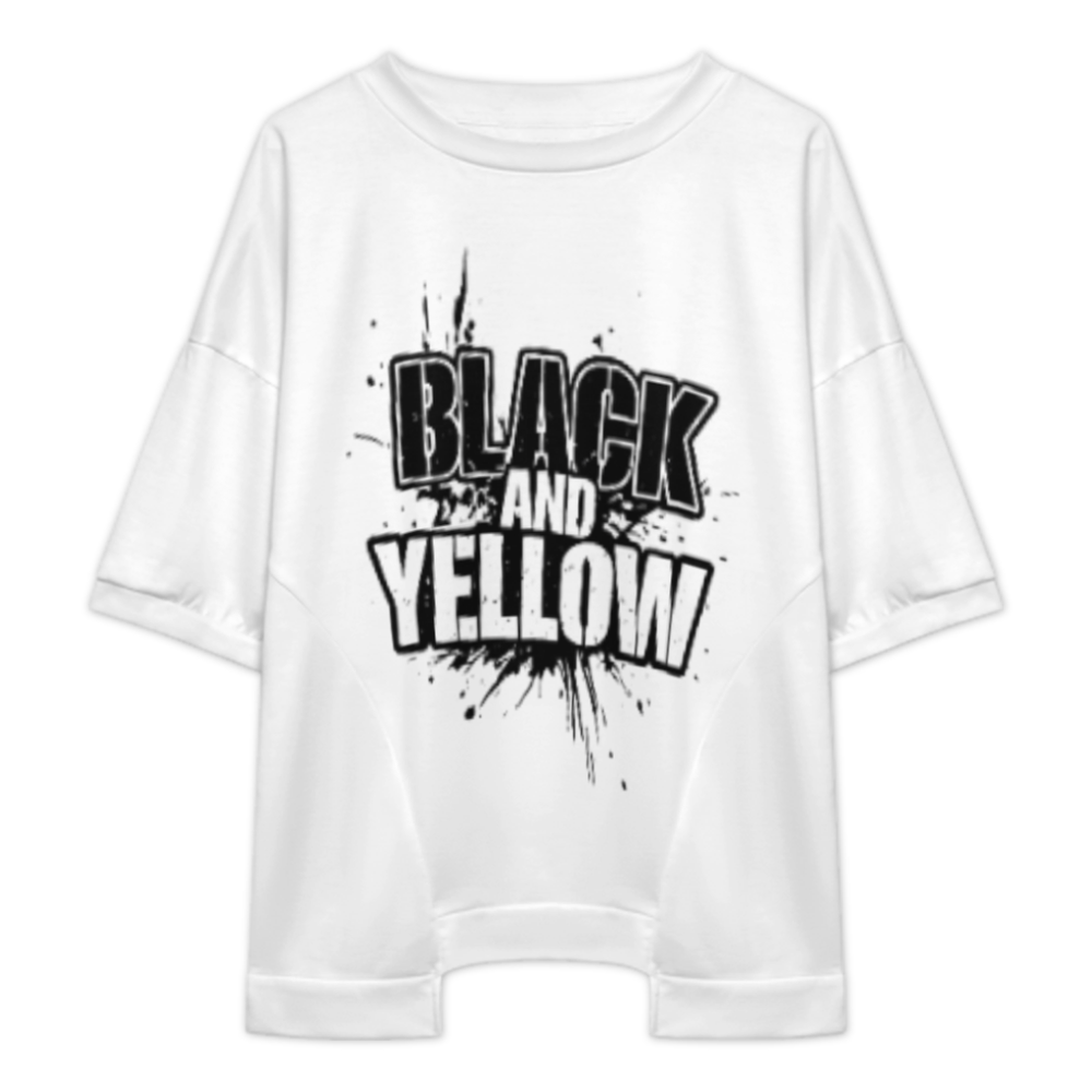 Black and Yellow Bold Typography T-Shirt – Urban Streetwear Graphic Tee(z1154)