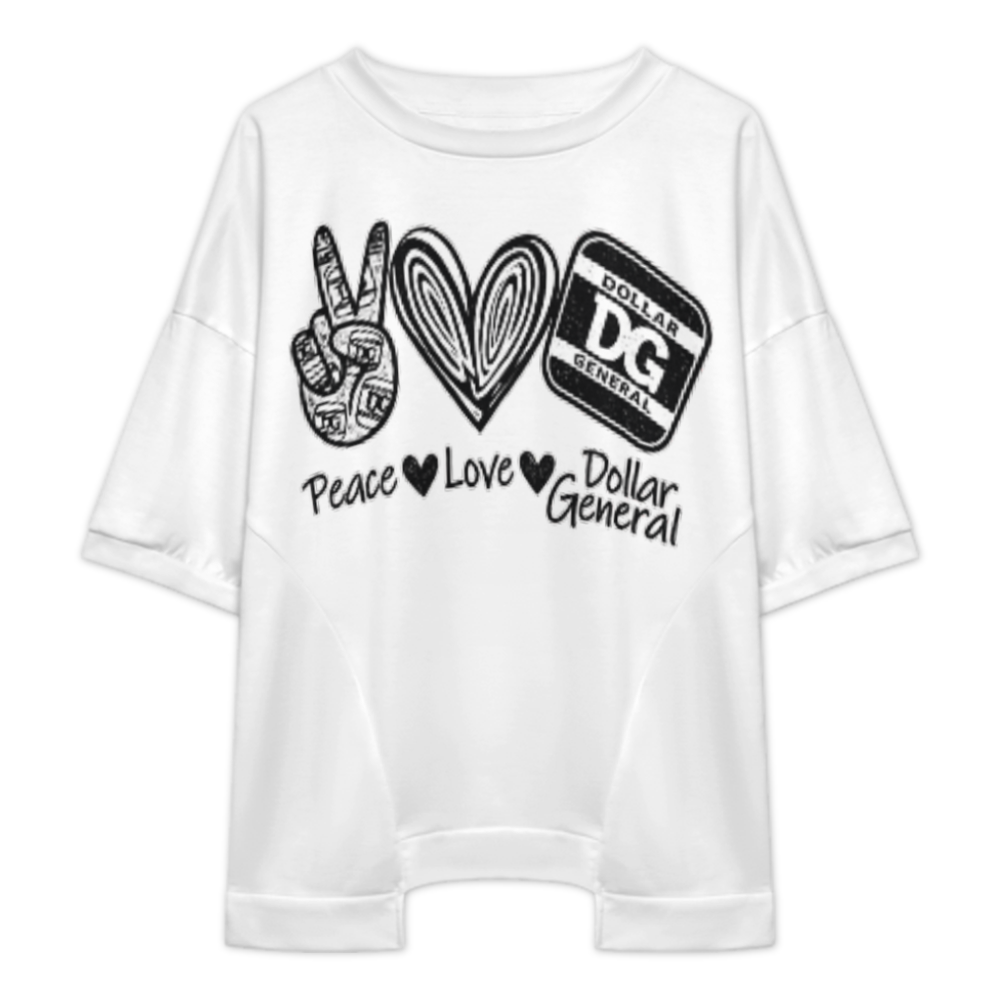 Peace Love Dollar General Graphic Tee – Funny Retail Worker Appreciation Shirt(z1143)