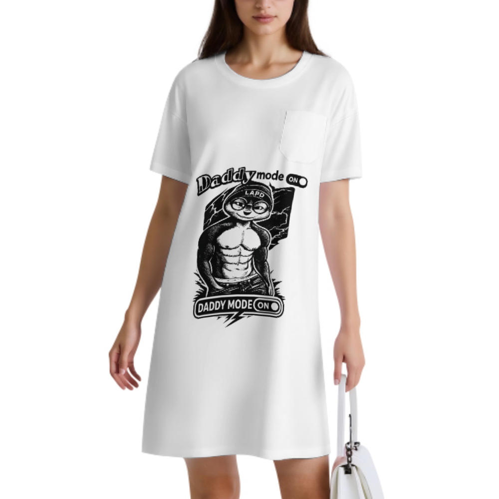 Daddy Mode ON Funny Dad Graphic T-Shirt | Cool Father Cartoon Meme Tee(z1165)
