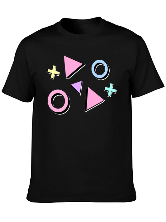 Retro 90s Geometric Graphic Tee - Funky Style