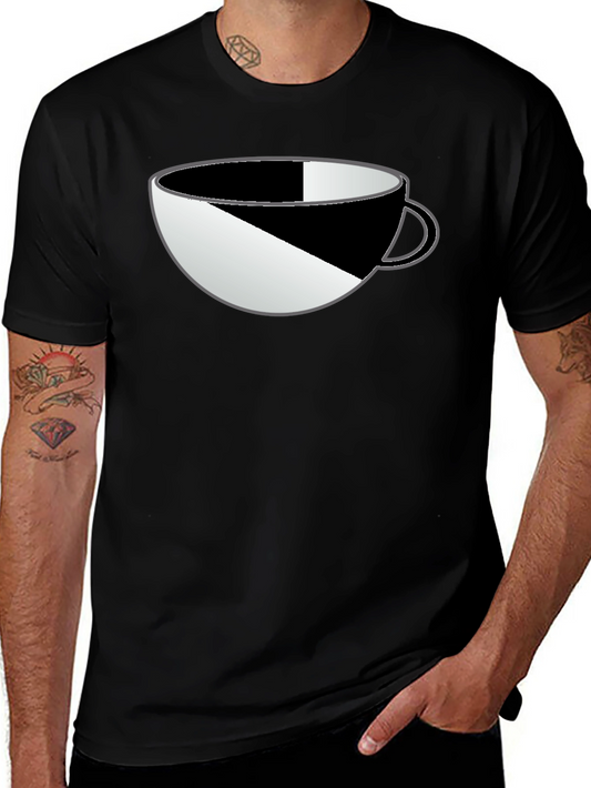 Black Graphic Tee - Coffee Cup Design