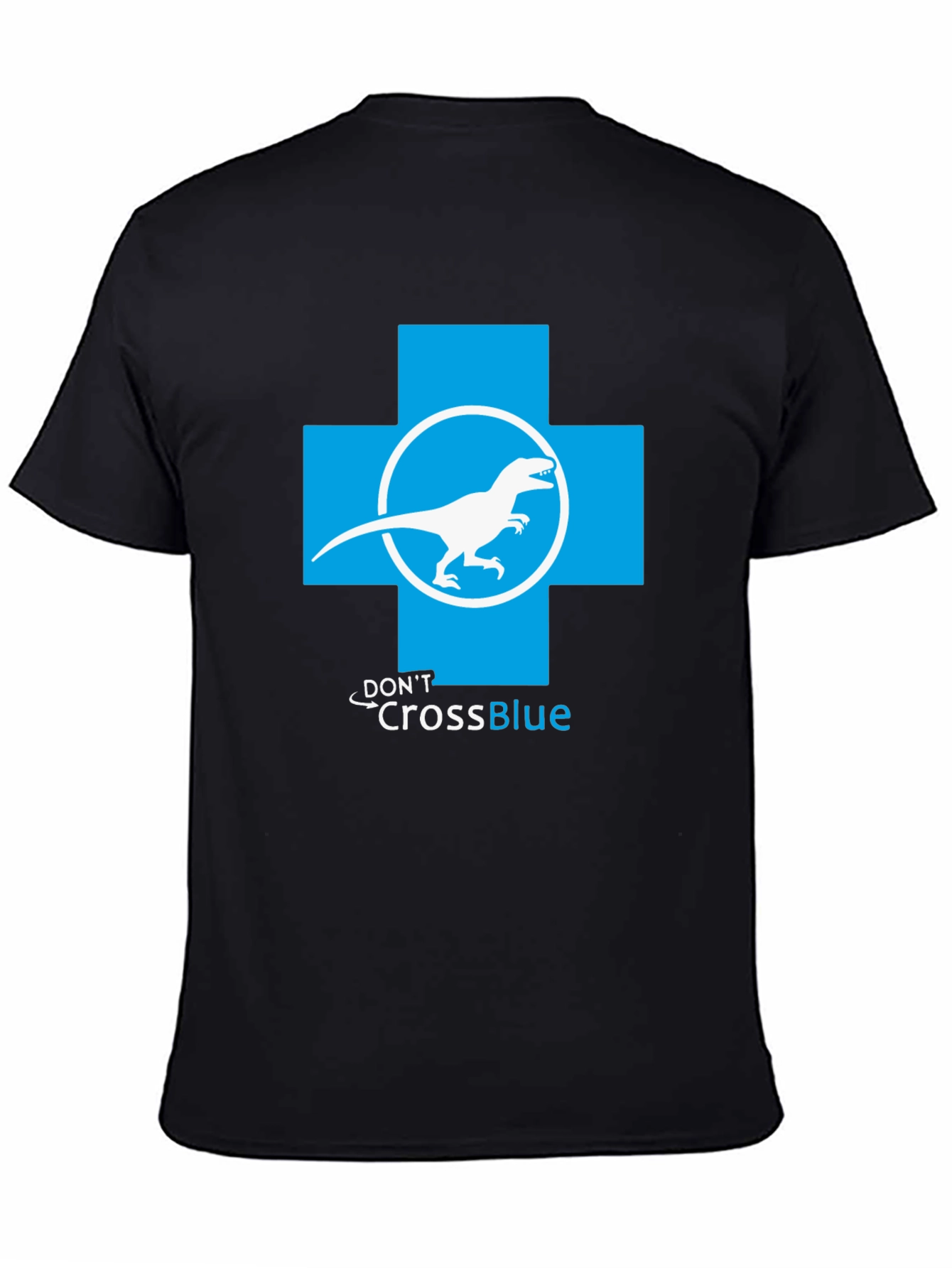 Dont Cross Blue T-Shirt - Dino Parody Tee