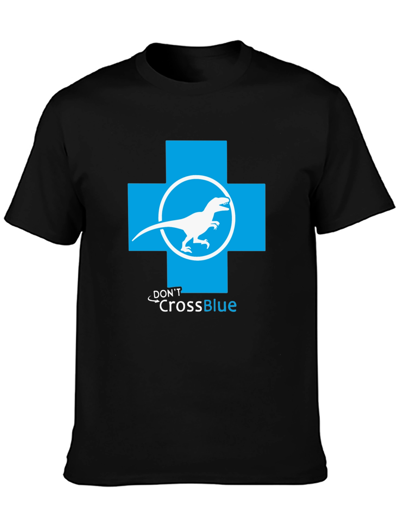 Dont Cross Blue T-Shirt - Dino Parody Tee