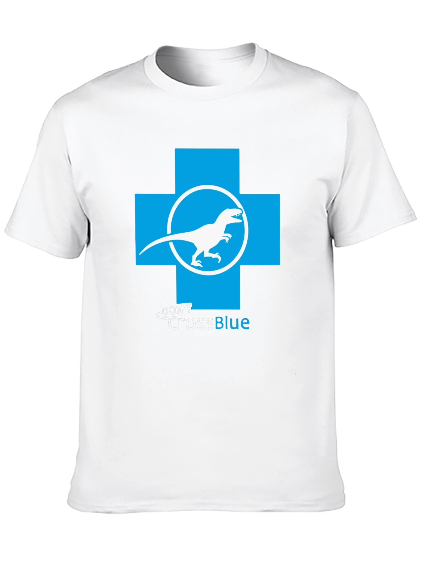 Dont Cross Blue T-Shirt - Dino Parody Tee