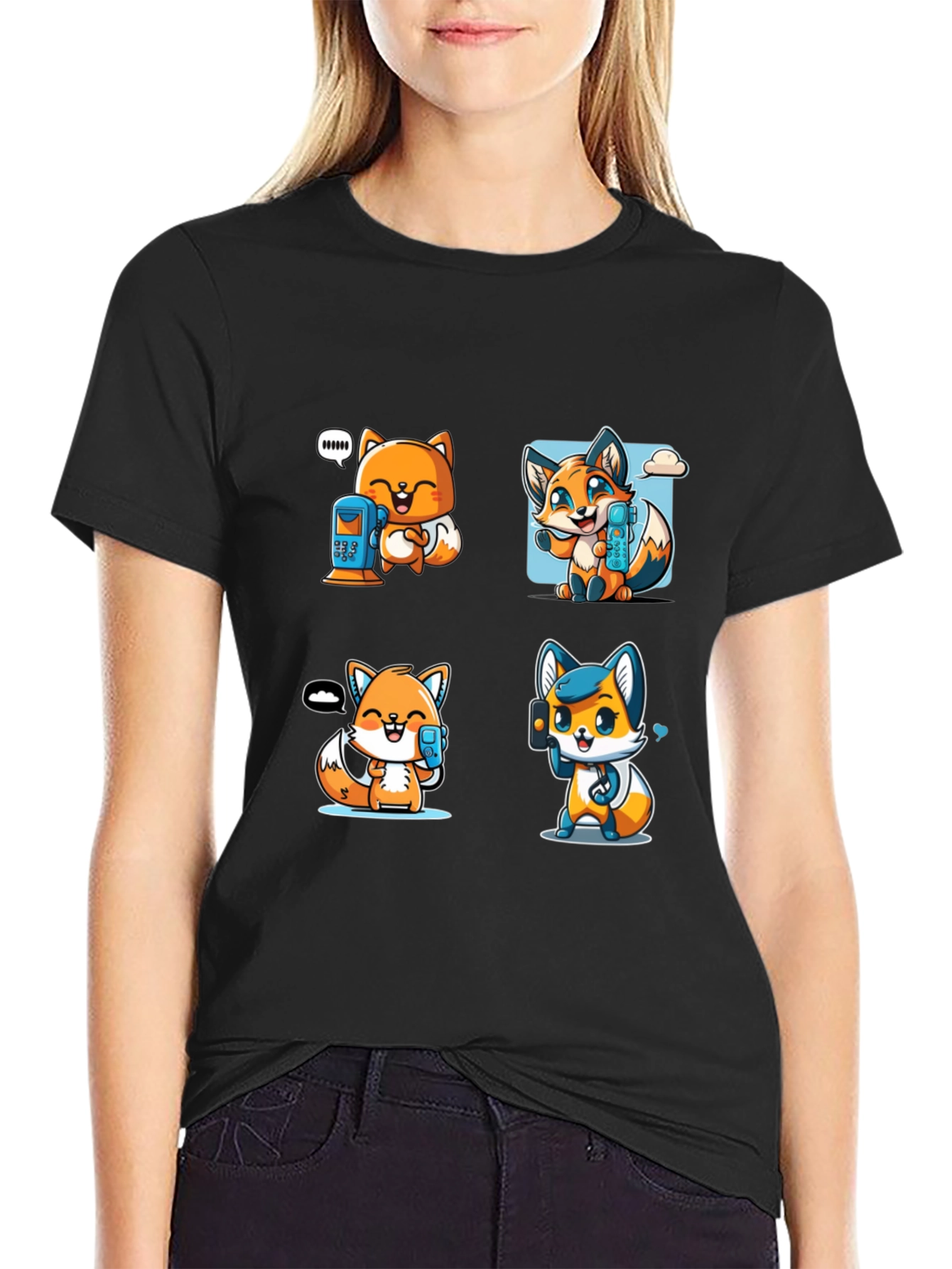 Cute Fox Phone Lover Unisex T-Shirt