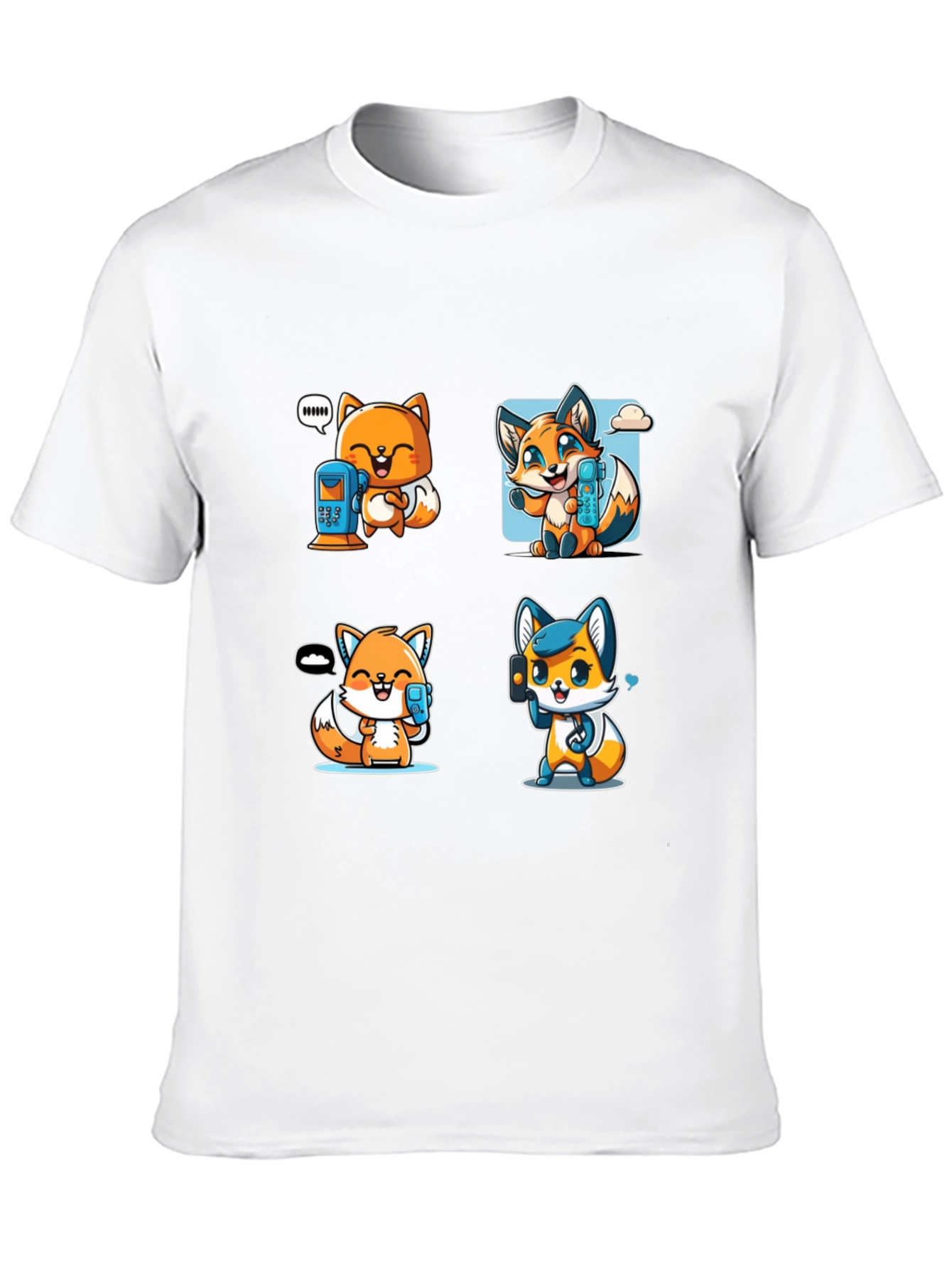 Cute Fox Phone Lover Unisex T-Shirt