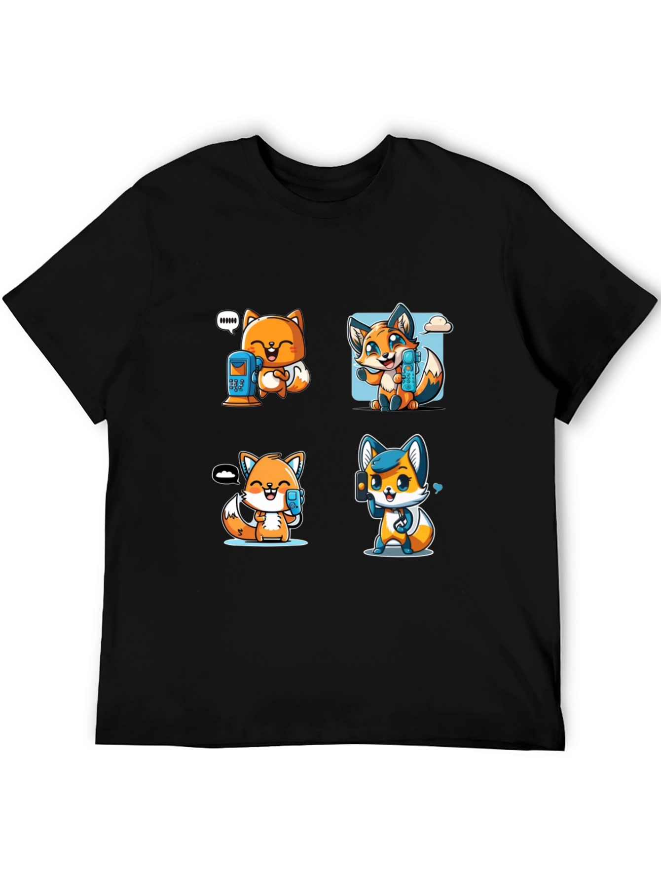 Cute Fox Phone Lover Unisex T-Shirt