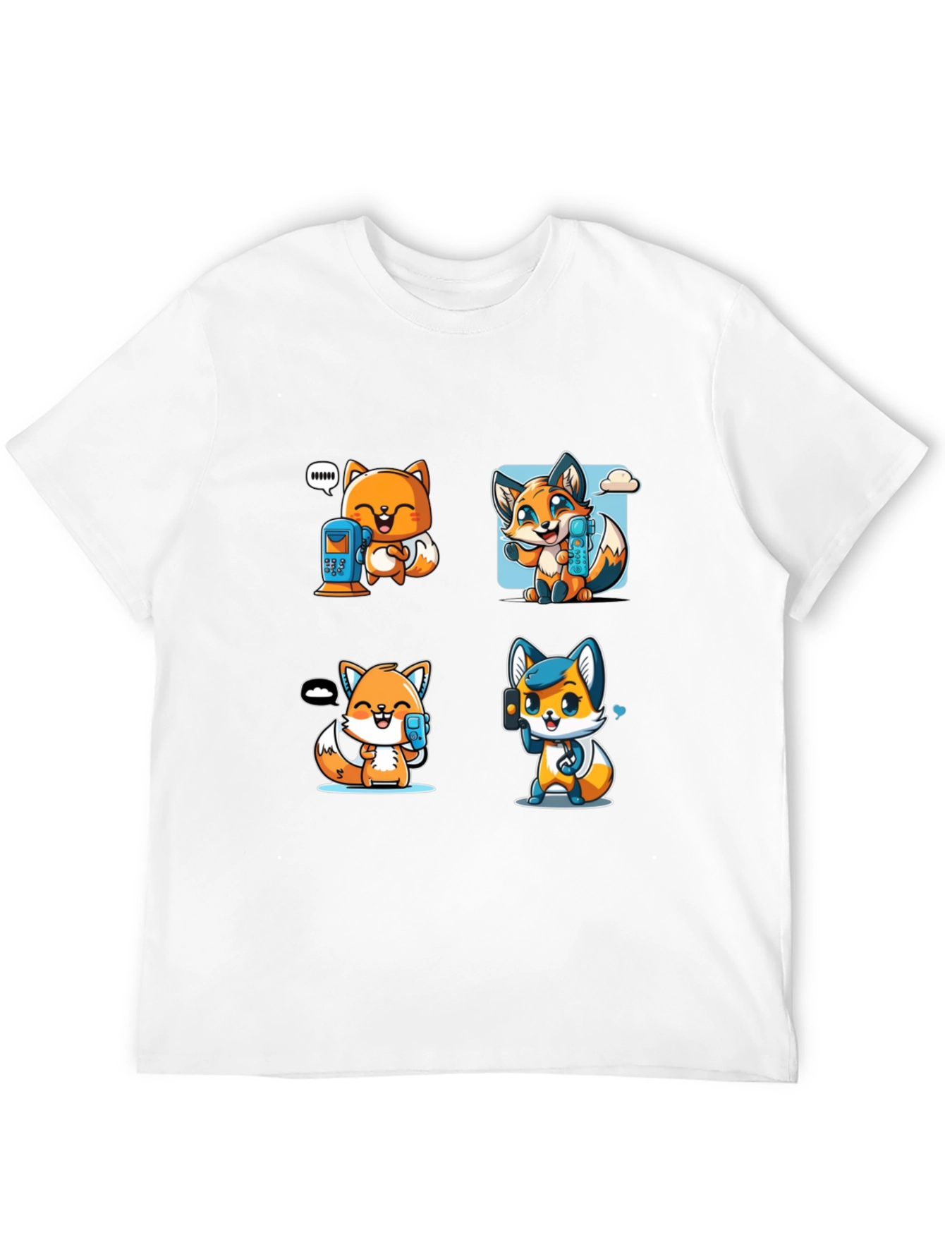Cute Fox Phone Lover Unisex T-Shirt