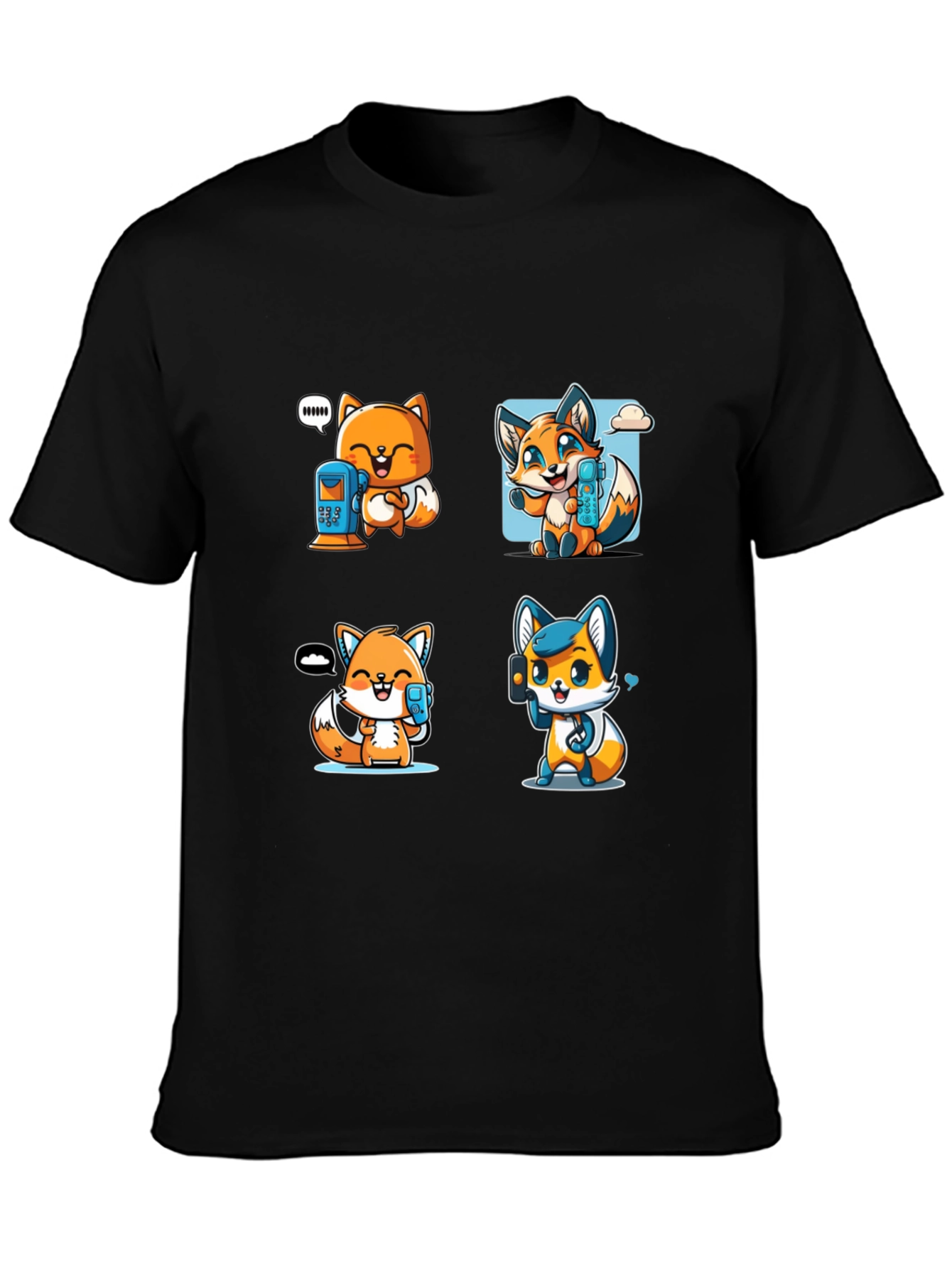 Cute Fox Phone Lover Unisex T-Shirt