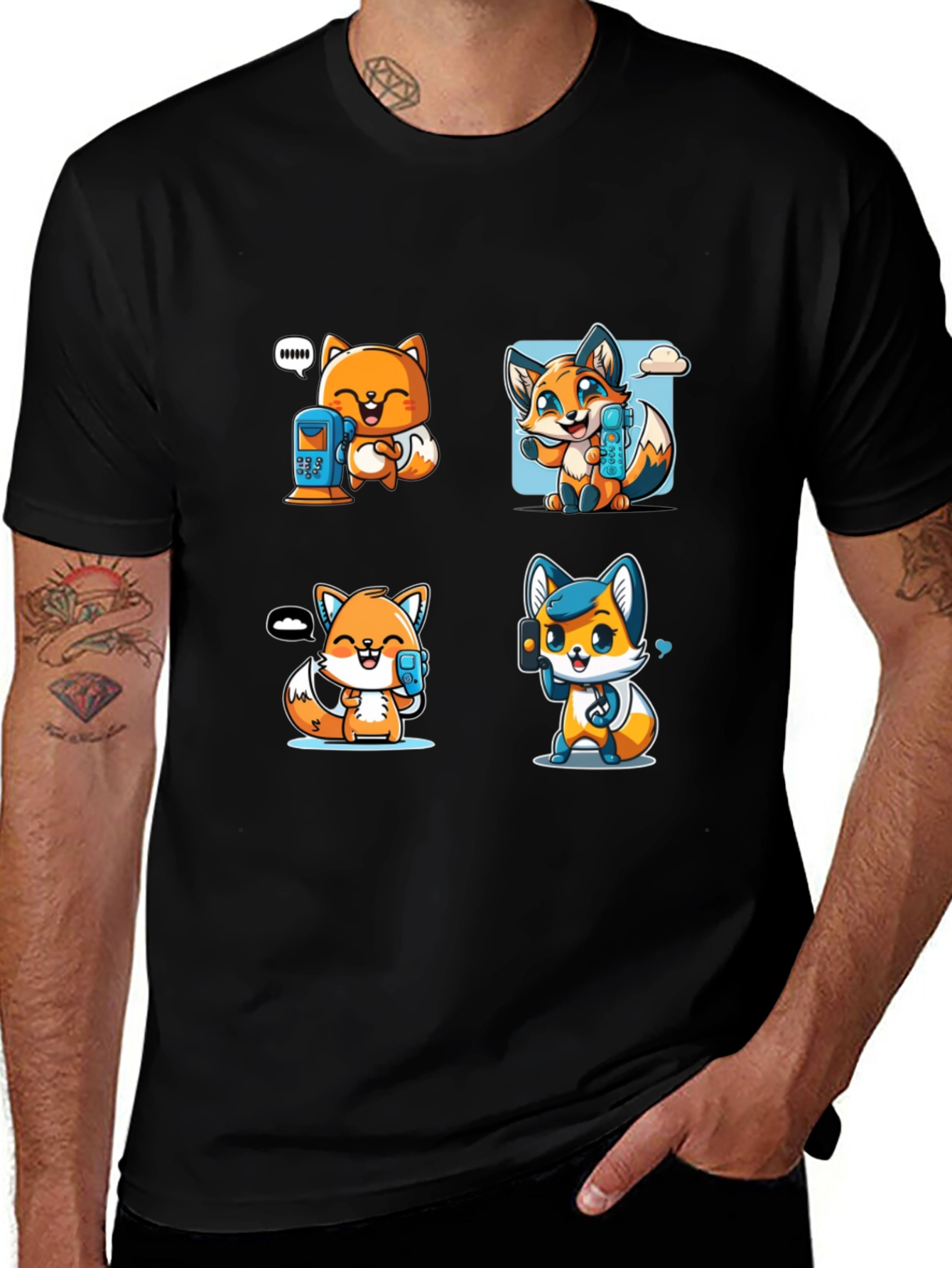 Cute Fox Phone Lover Unisex T-Shirt