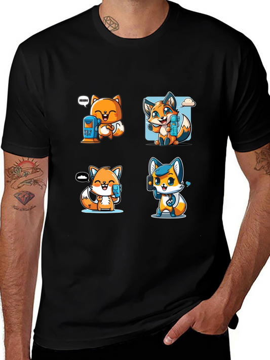 Cute Fox Phone Lover Unisex T-Shirt
