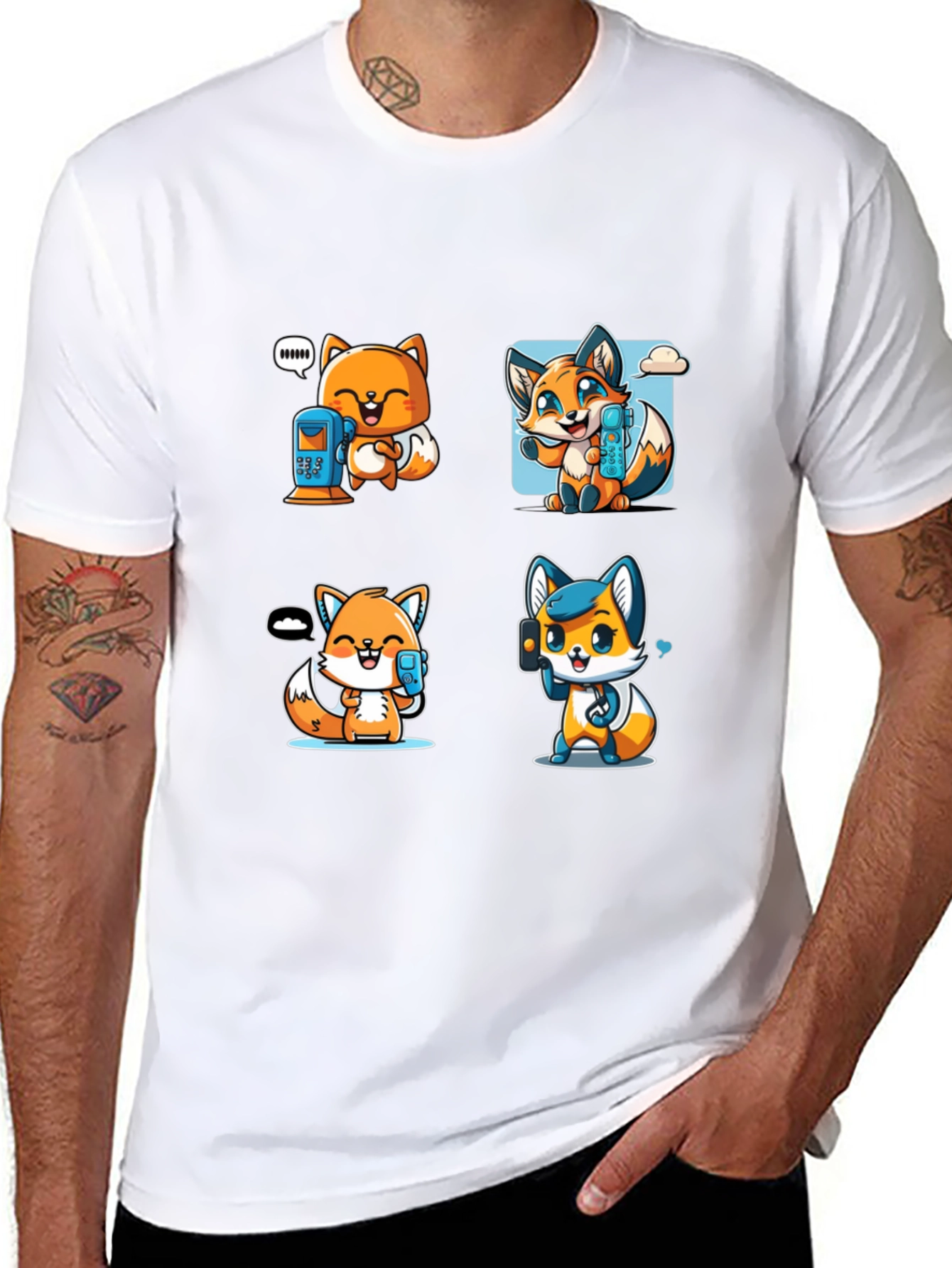 Cute Fox Phone Lover Unisex T-Shirt