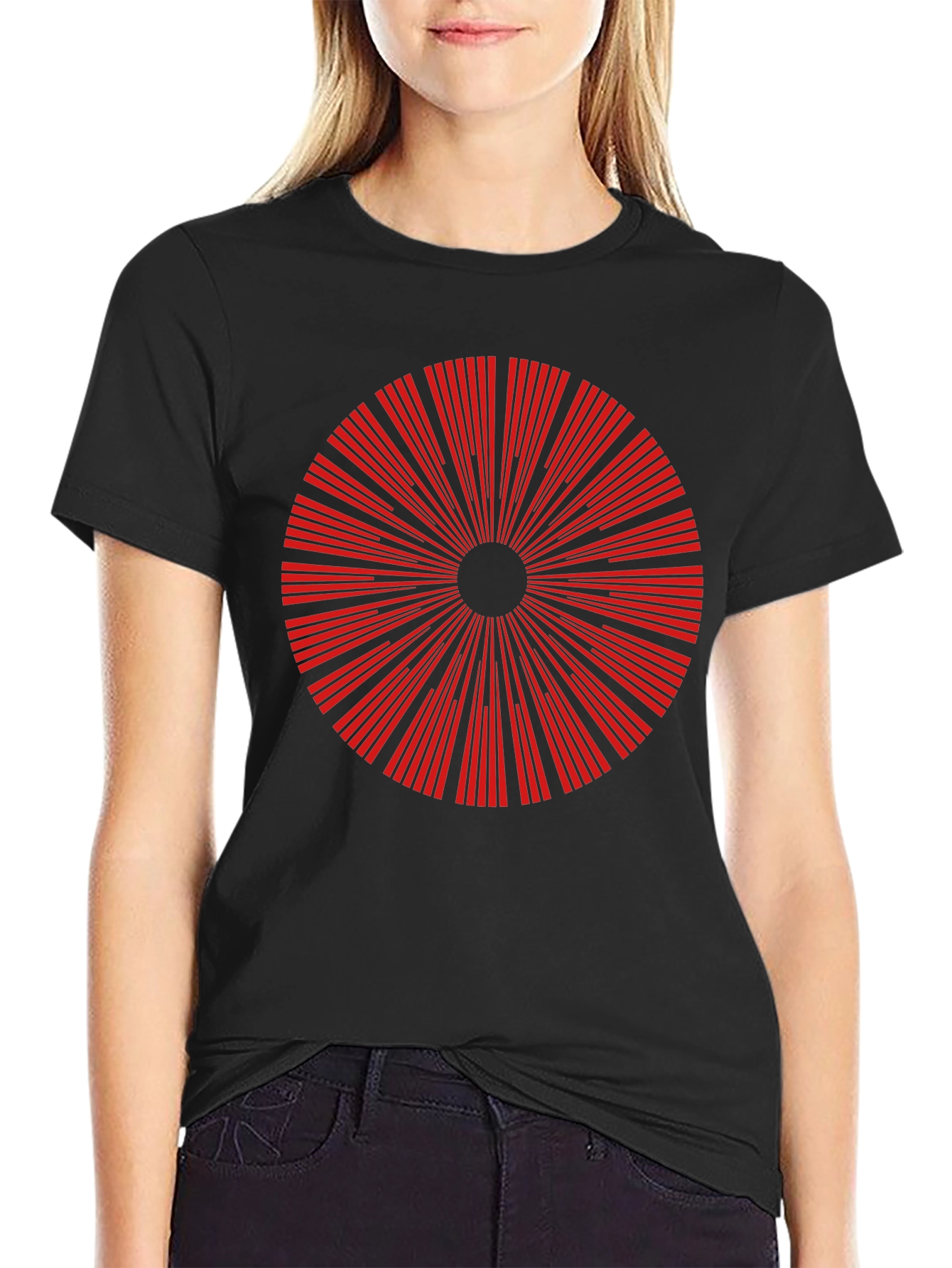 Geometric Burst Graphic Tee - Mens Black T-Shirt