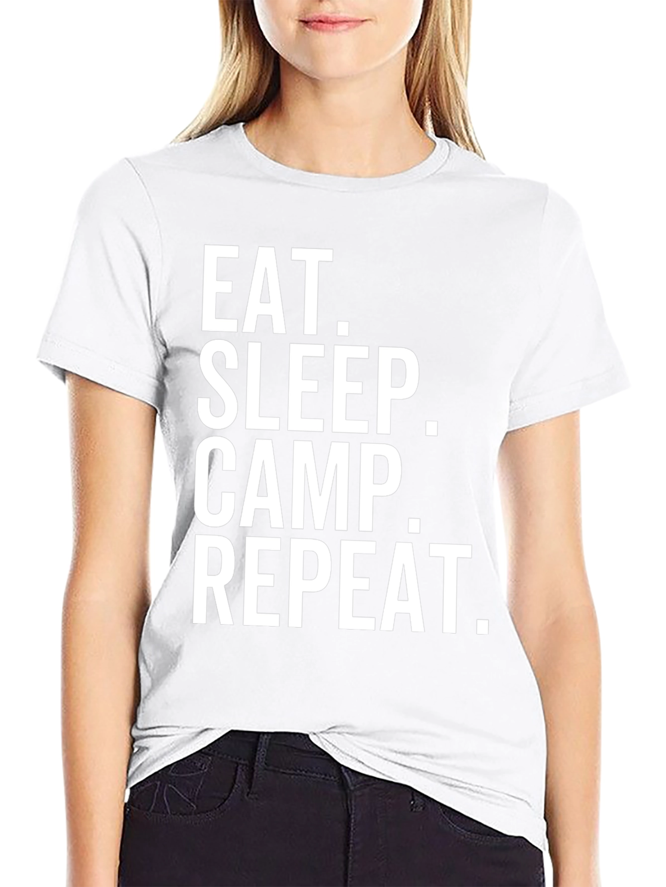 Eat Sleep Camp Repeat T-Shirt - Camping Life Tee