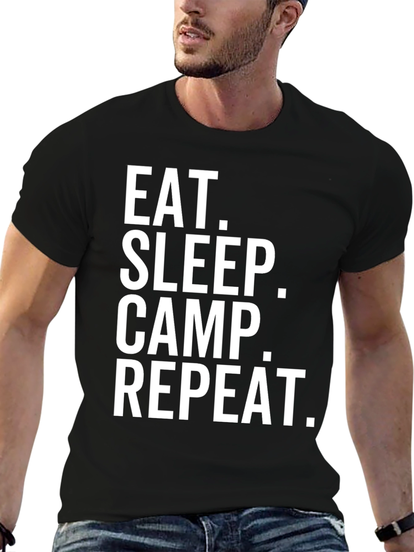 Eat Sleep Camp Repeat T-Shirt - Camping Life Tee