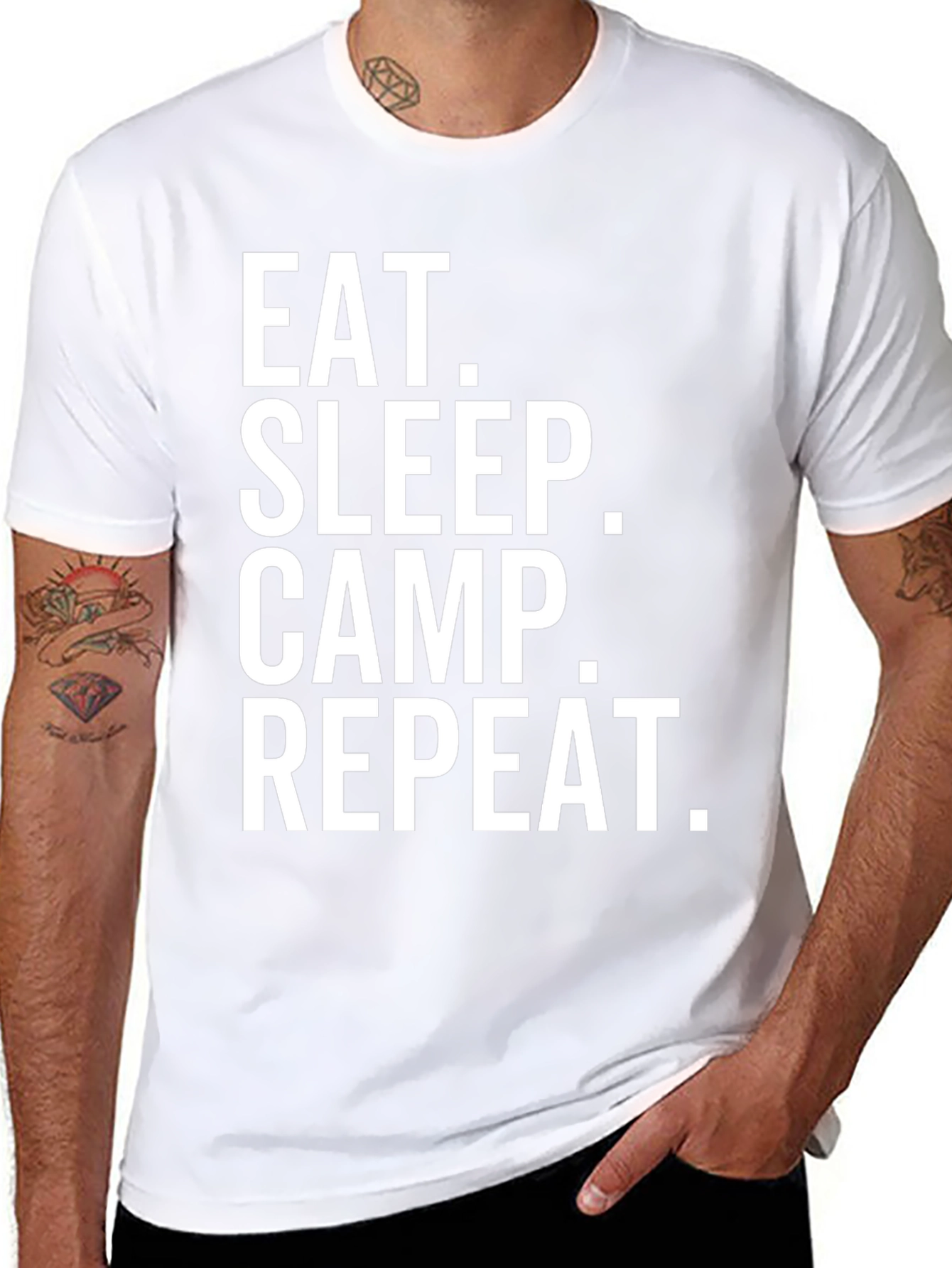 Eat Sleep Camp Repeat T-Shirt - Camping Life Tee